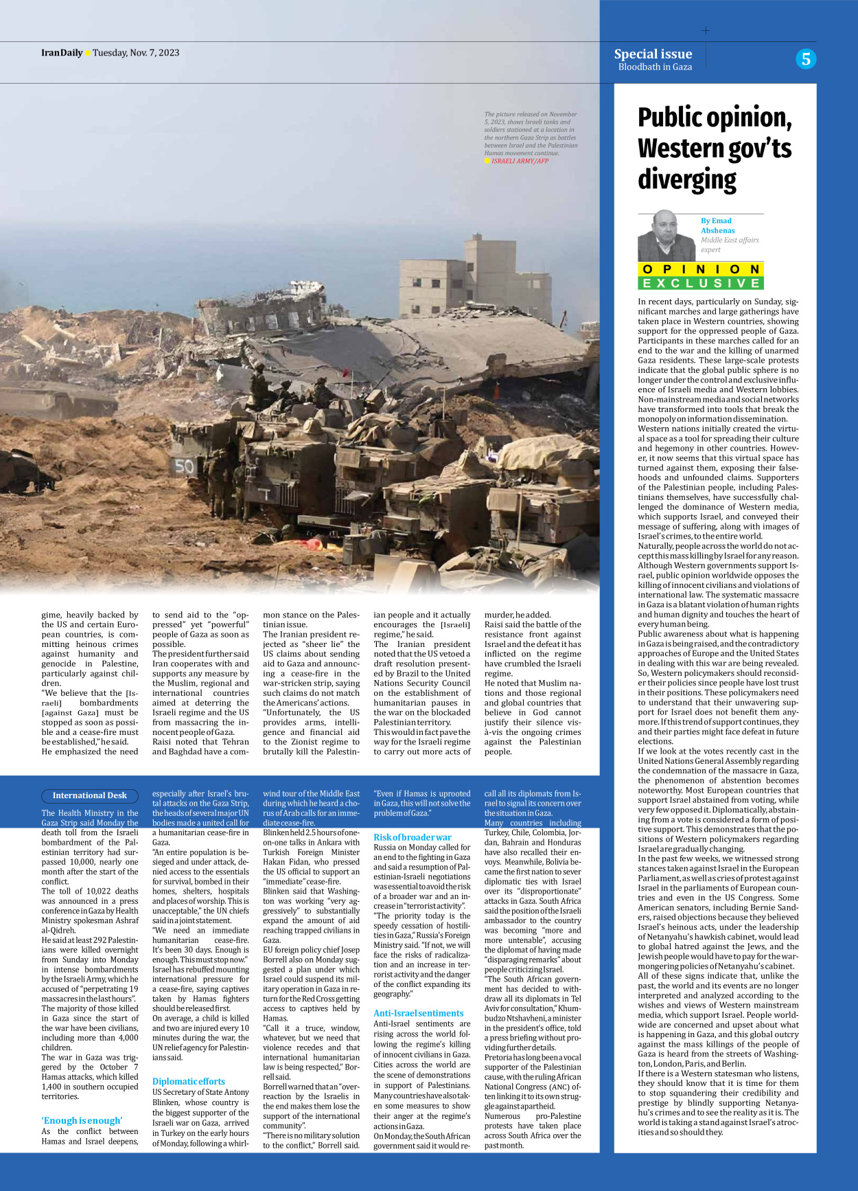 Iran Daily - Number Seven Thousand Four Hundred and Twenty Eight - 07 November 2023 - Page 5