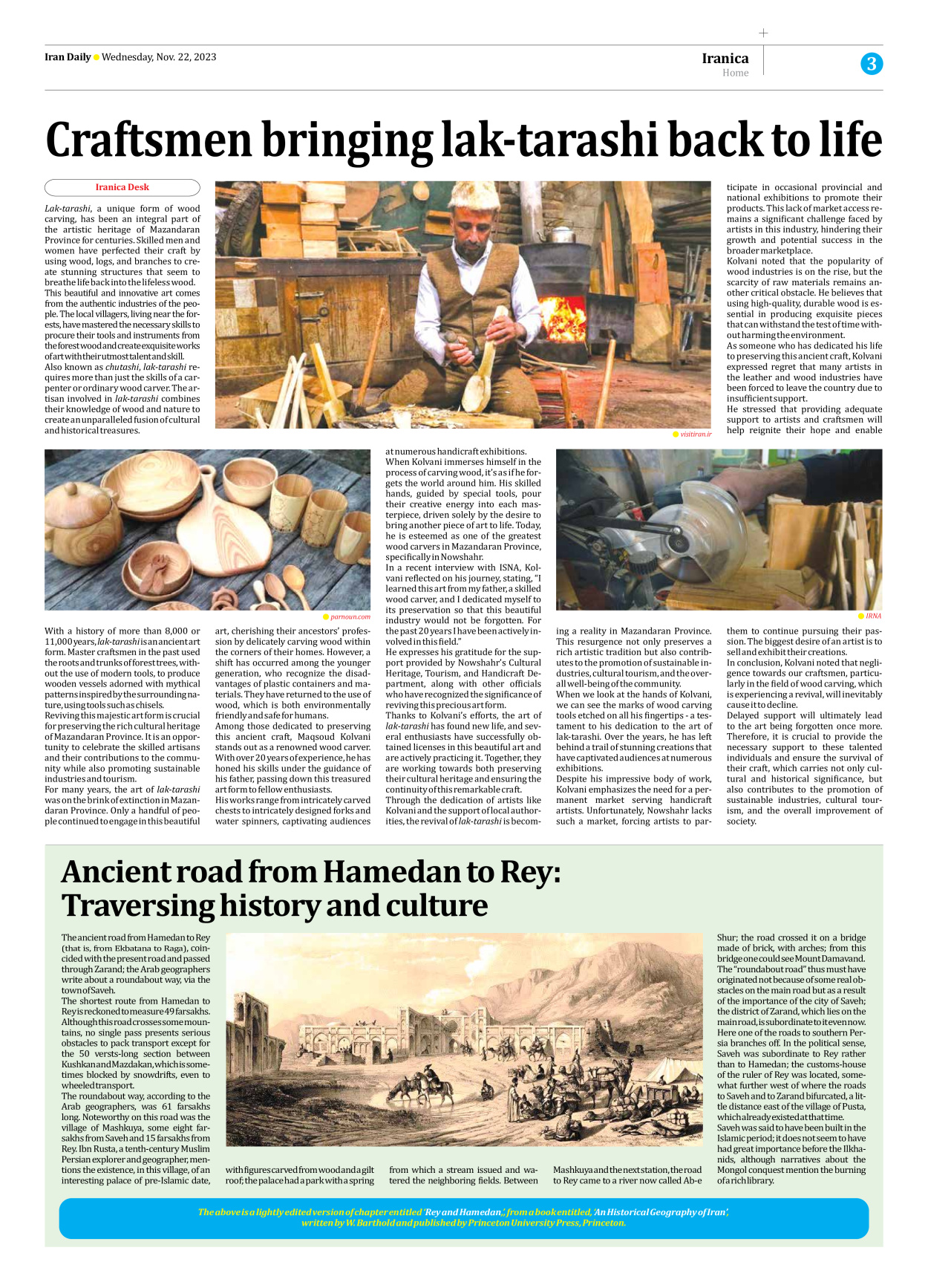 Iran Daily - Number Seven Thousand Four Hundred and Forty One - 22 November 2023 - Page 3