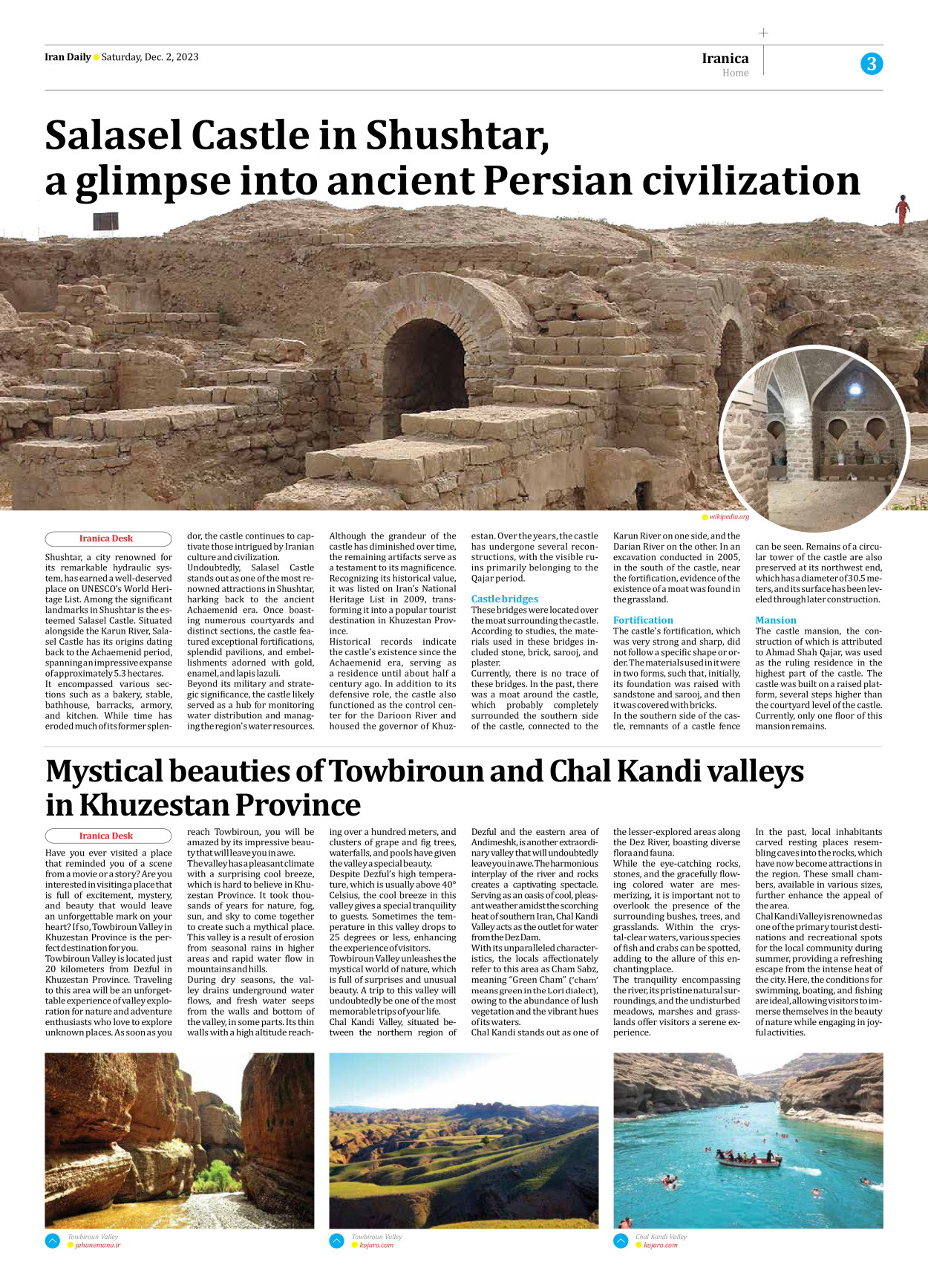 Iran Daily - Number Seven Thousand Four Hundred and Forty Nine - 02 December 2023 - Page 3