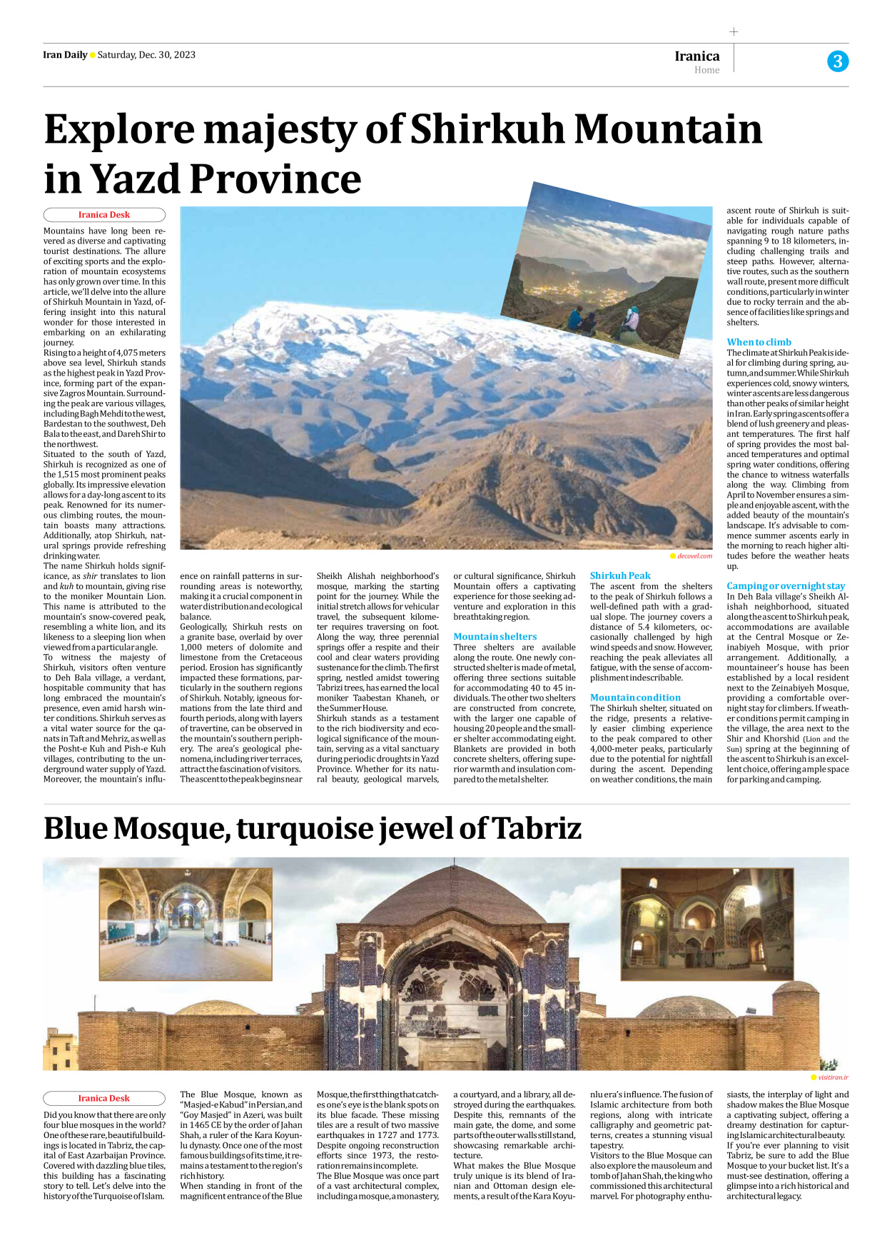 Iran Daily - Number Seven Thousand Four Hundred and Seventy One - 30 December 2023 - Page 3