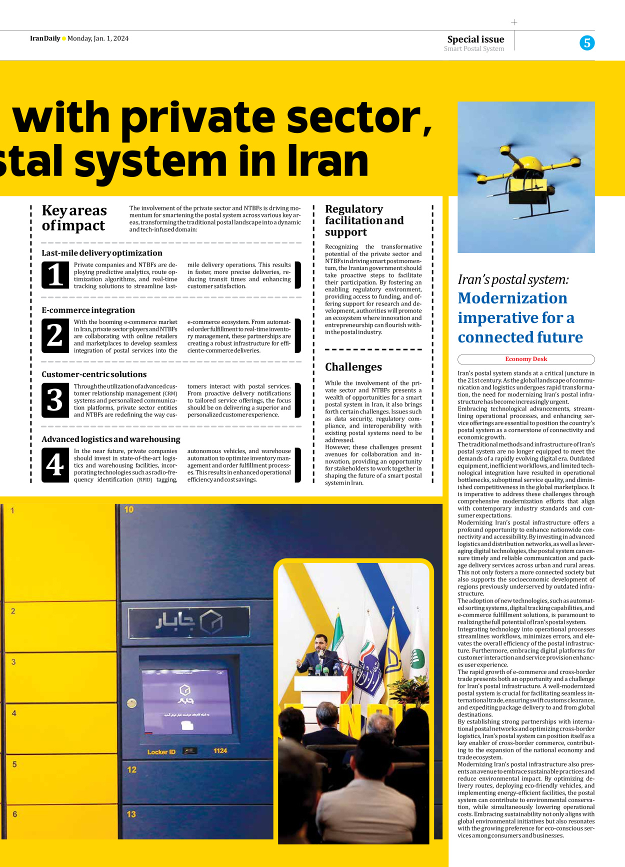 Iran Daily - Number Seven Thousand Four Hundred and Seventy Three - 01 January 2024 - Page 5