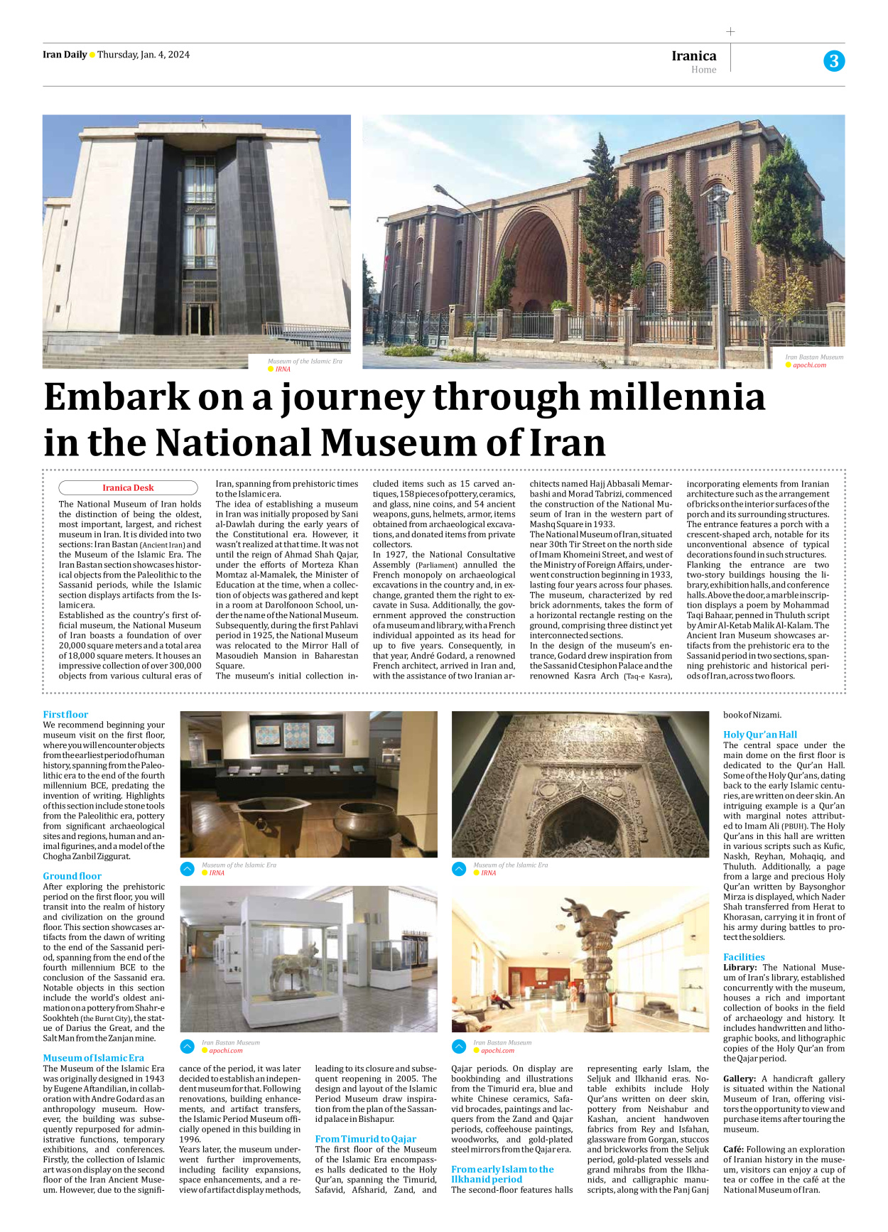 Iran Daily - Number Seven Thousand Four Hundred and Seventy Six - 04 January 2024 - Page 3