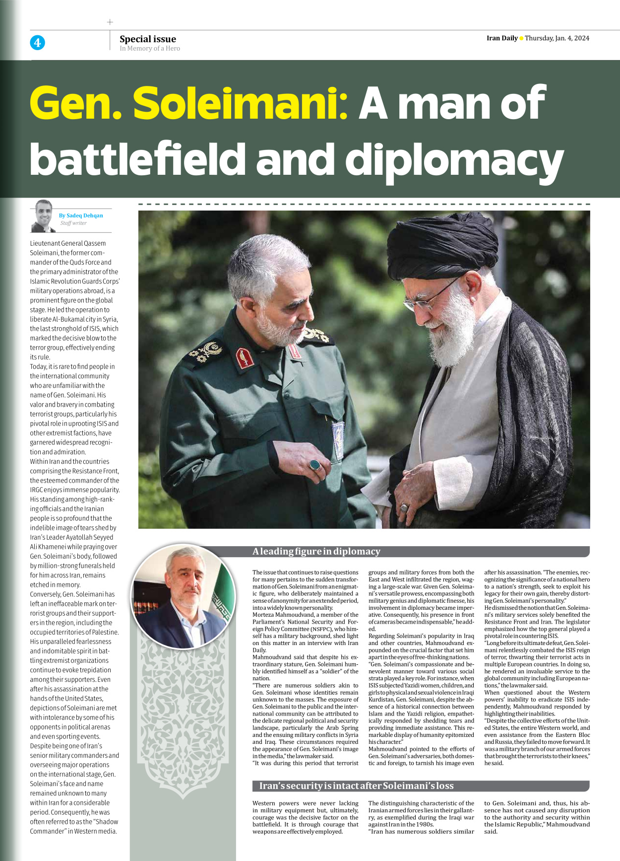 Iran Daily - Number Seven Thousand Four Hundred and Seventy Six - 04 January 2024 - Page 4