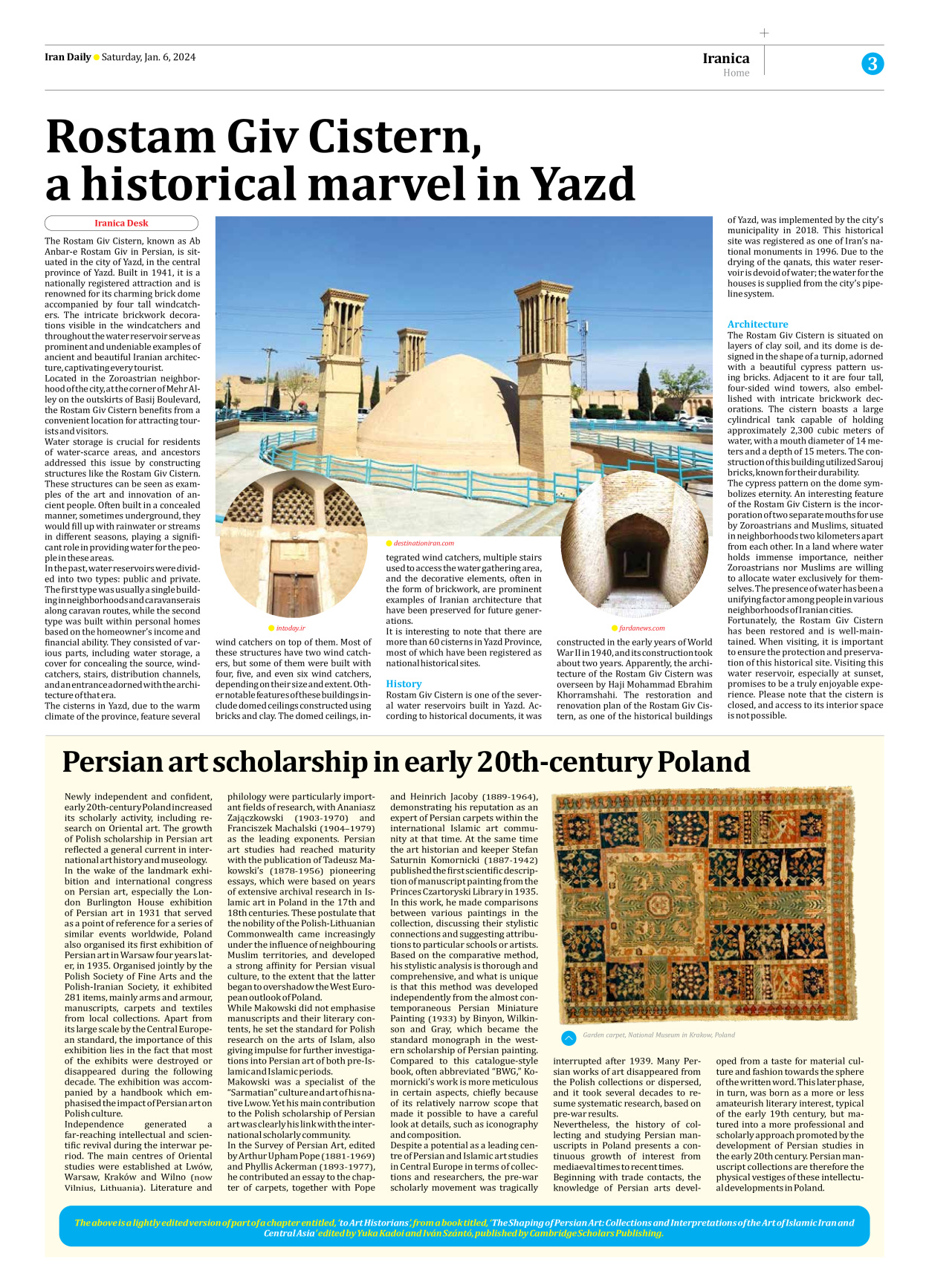 Iran Daily - Number Seven Thousand Four Hundred and Seventy Seven - 06 January 2024 - Page 3