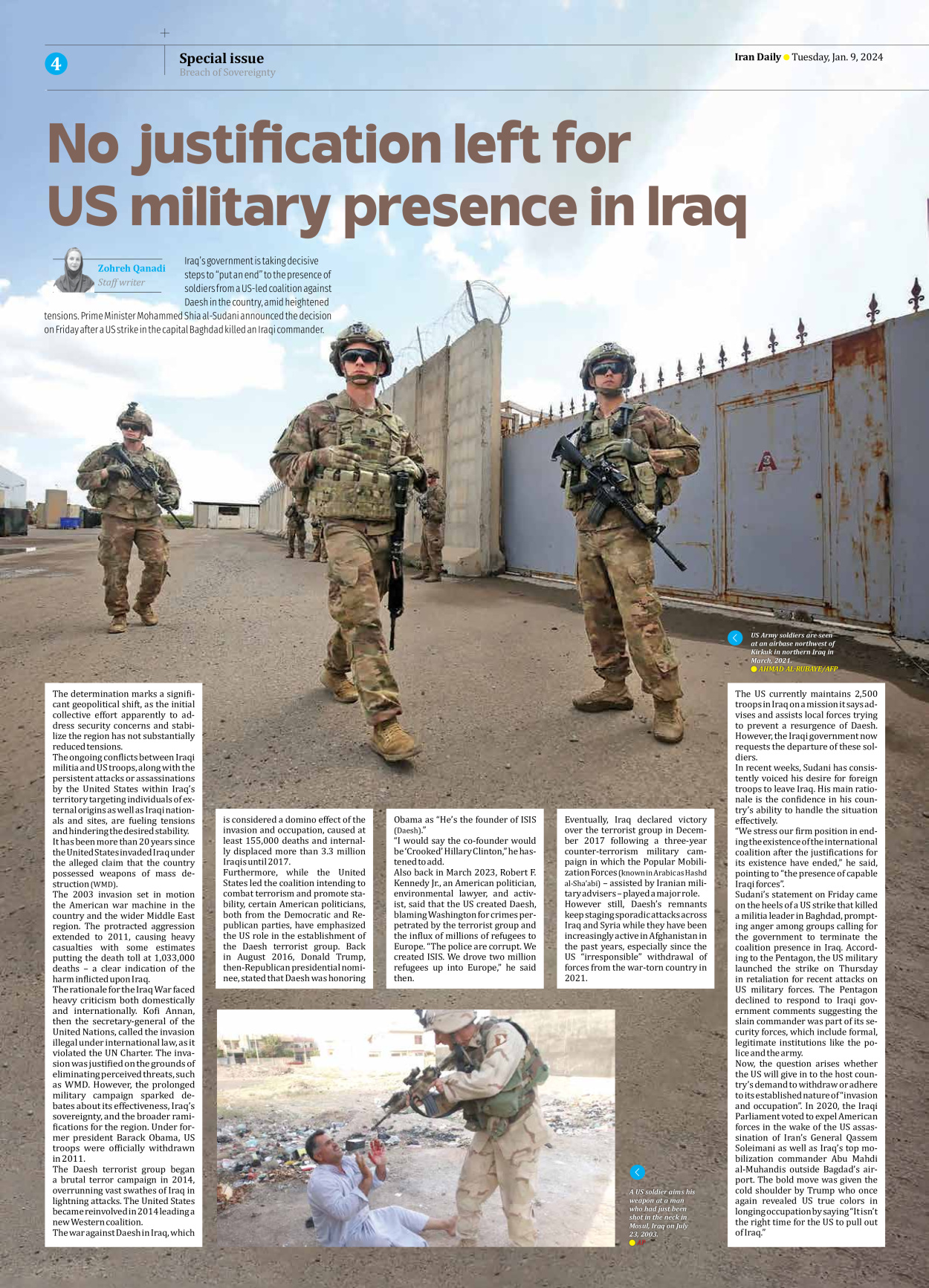 Iran Daily - Number Seven Thousand Four Hundred and Eighty - 09 January 2024 - Page 4