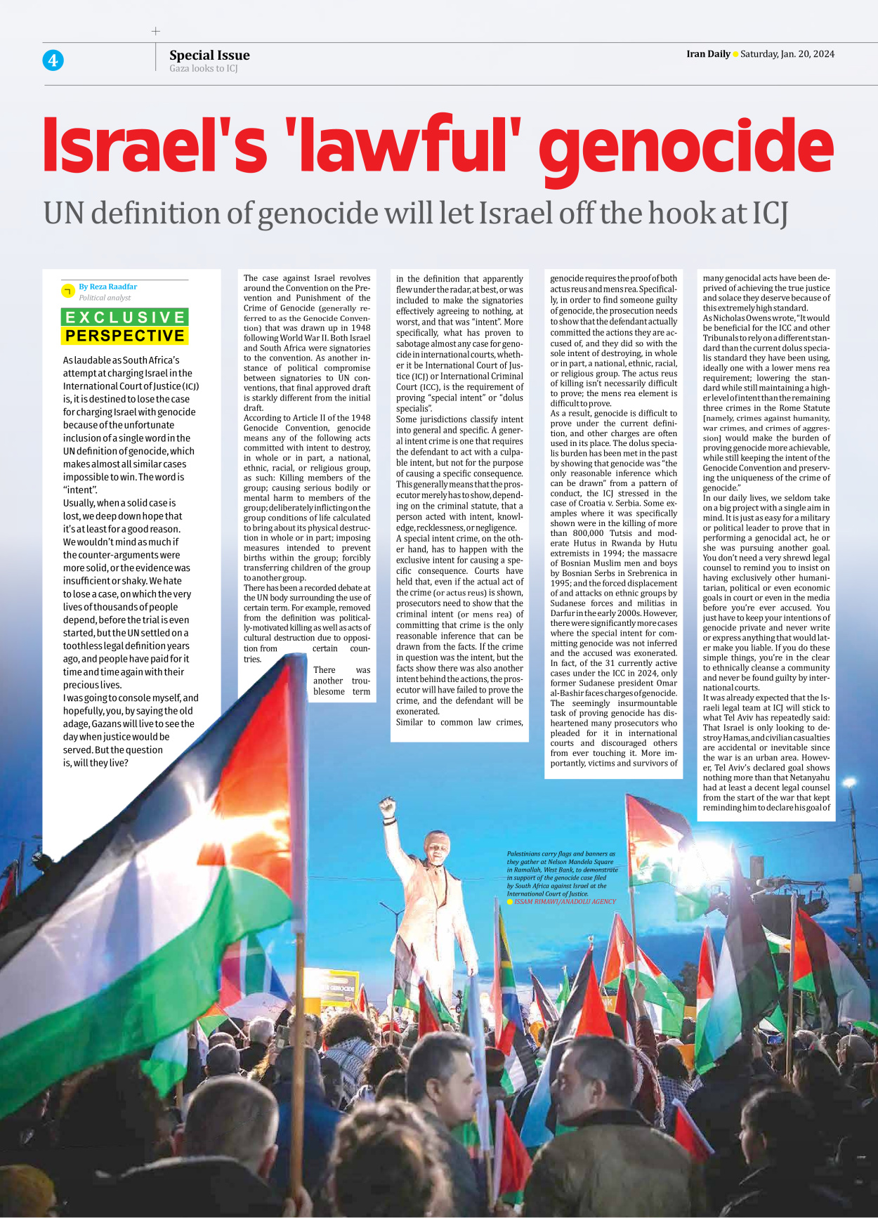 Iran Daily - Number Seven Thousand Four Hundred and Eighty Nine - 20 January 2024 - Page 4