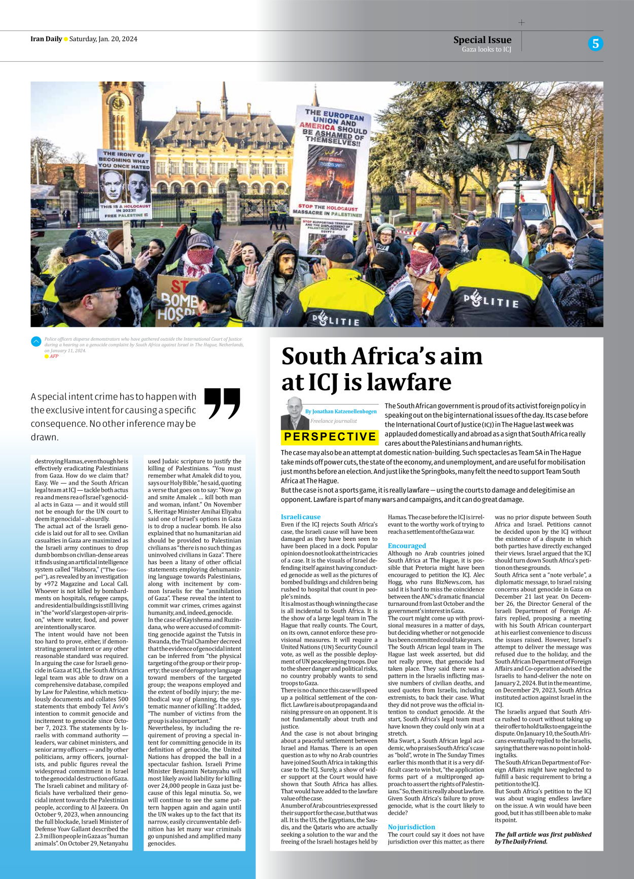 Iran Daily - Number Seven Thousand Four Hundred and Eighty Nine - 20 January 2024 - Page 5