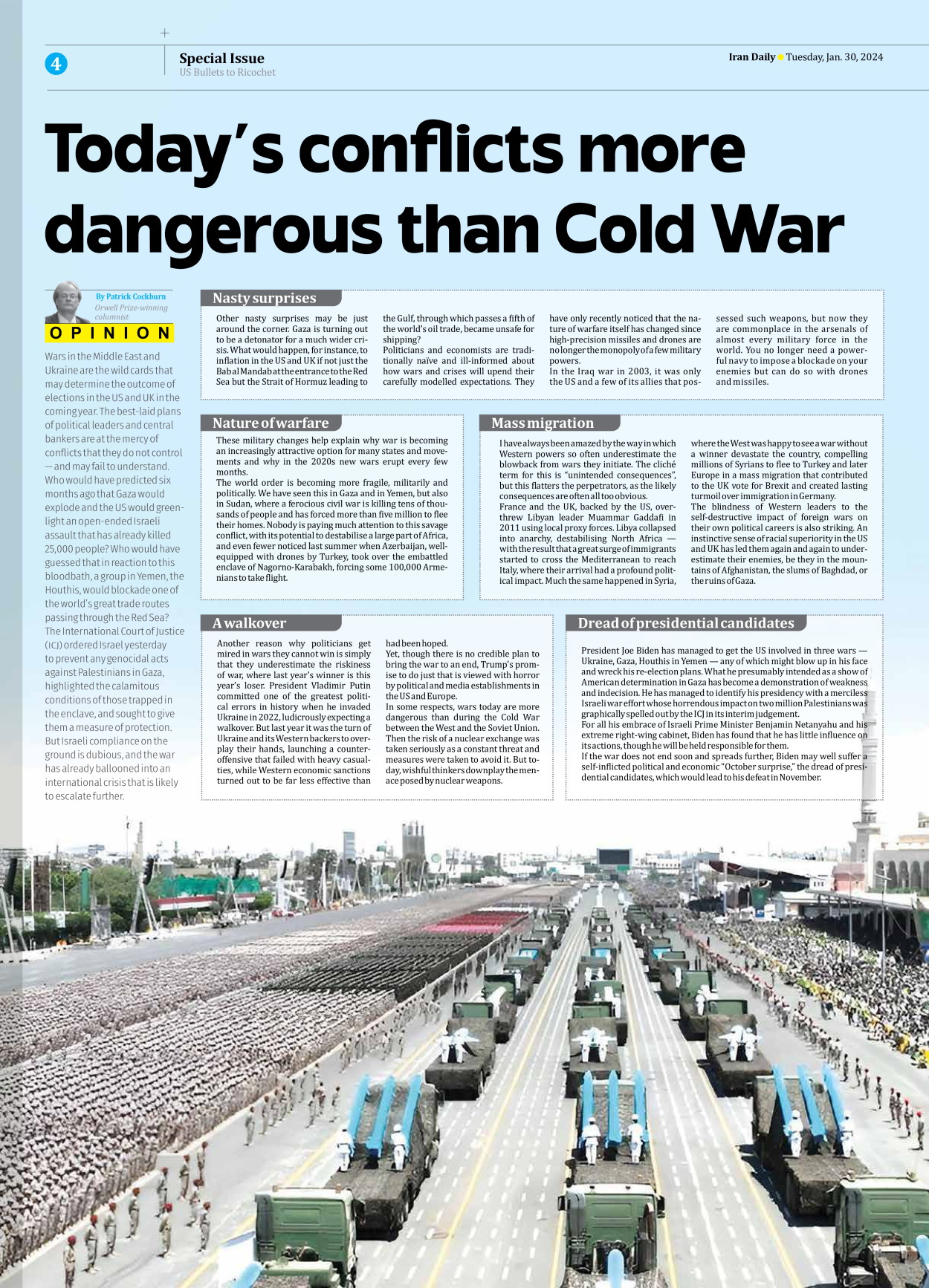 Iran Daily - Number Seven Thousand Four Hundred and Ninety Seven - 30 January 2024 - Page 4