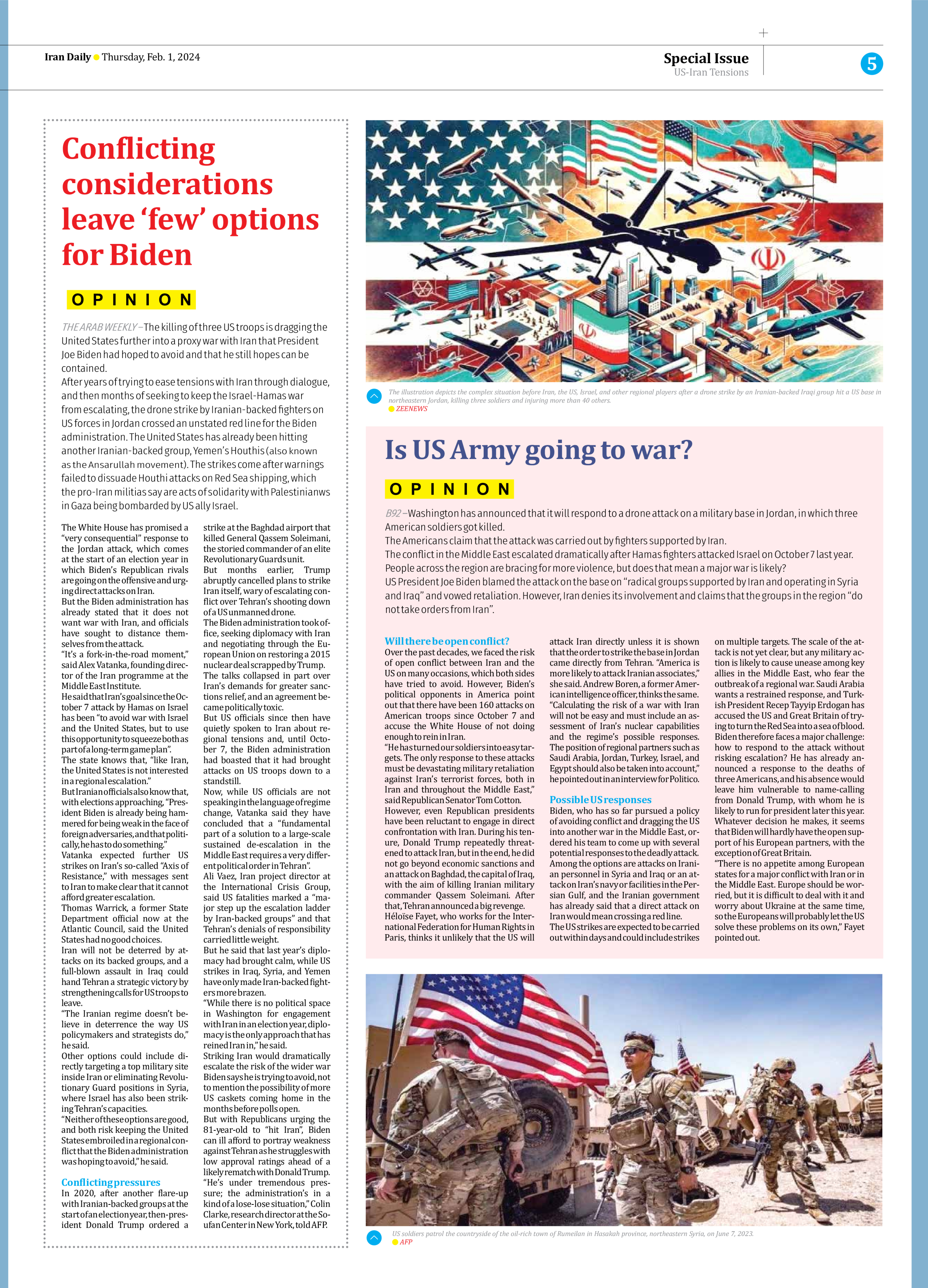 Iran Daily - Number Seven Thousand Four Hundred and Ninety Nine - 01 February 2024 - Page 5