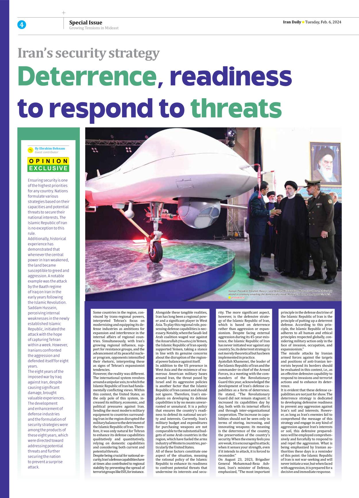 Iran Daily - Number Seven Thousand Five Hundred and Three - 06 February 2024 - Page 4