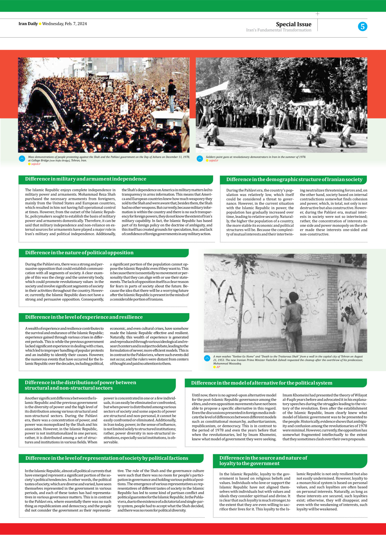 Iran Daily - Number Seven Thousand Five Hundred and Four - 07 February 2024 - Page 5