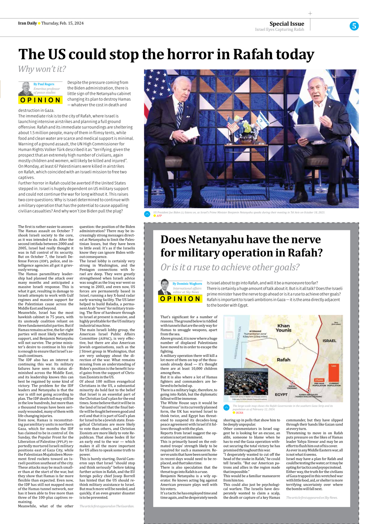 Iran Daily - Number Seven Thousand Five Hundred and Eight - 15 February 2024 - Page 5