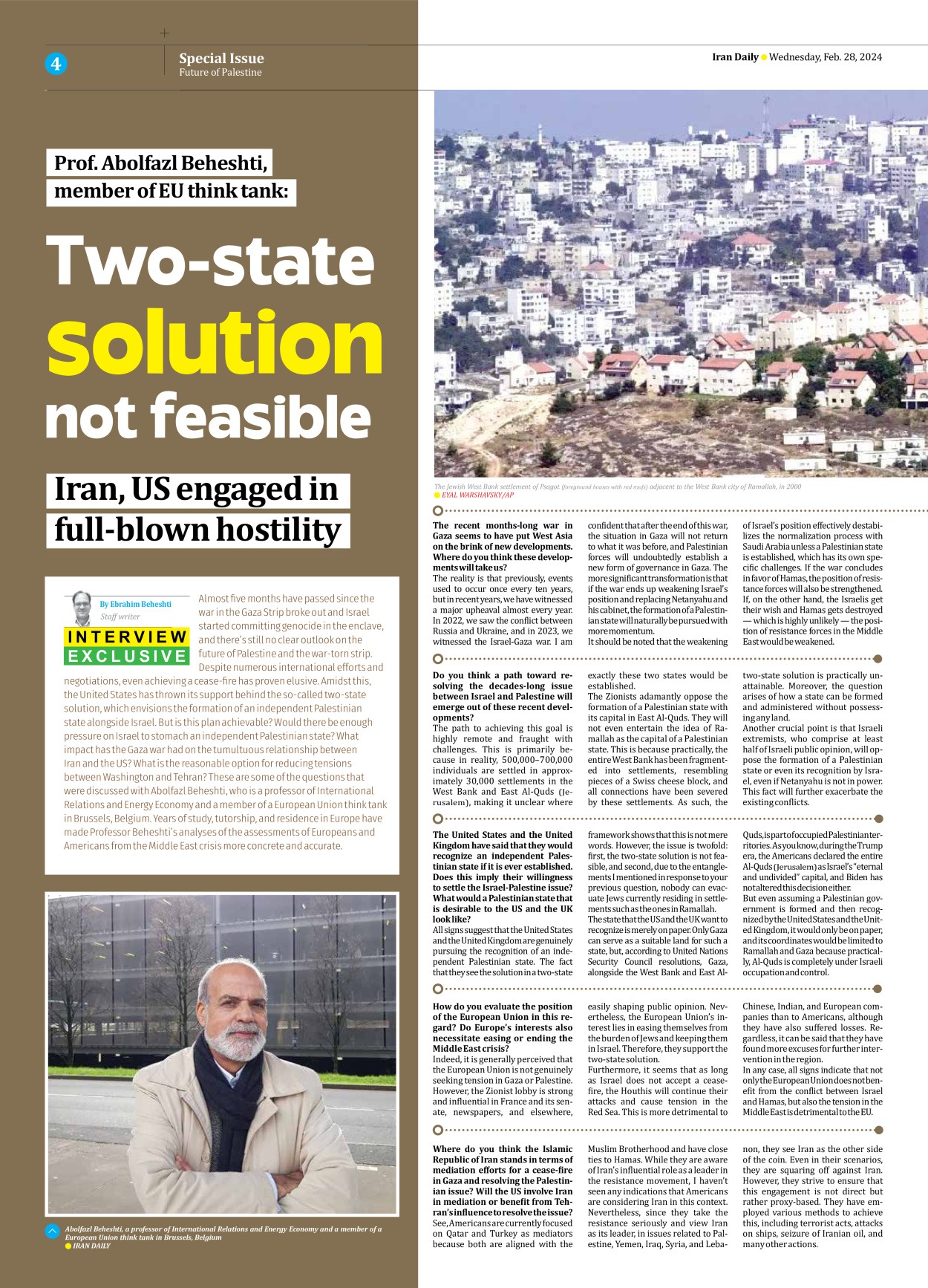Iran Daily - Number Seven Thousand Five Hundred and Seventeen - 28 February 2024 - Page 4