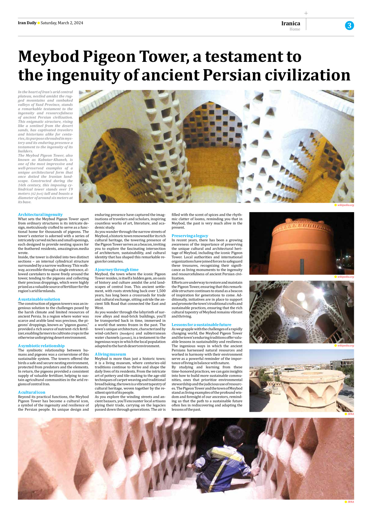 Iran Daily - Number Seven Thousand Five Hundred and Nineteen - 02 March 2024 - Page 3