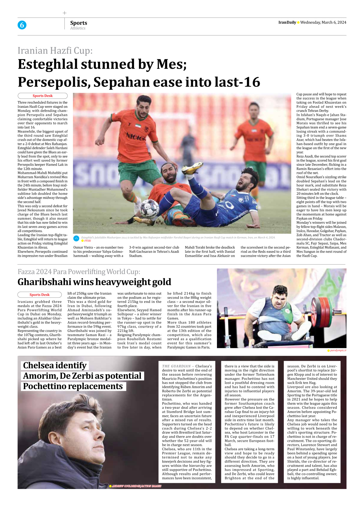 Iran Daily - Number Seven Thousand Five Hundred and Twenty Three - 06 March 2024 - Page 6
