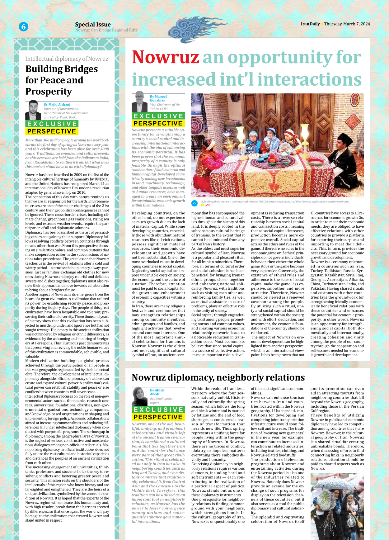 Iran Daily - Number Seven Thousand Five Hundred and Twenty Four - 07 March 2024 - Page 6