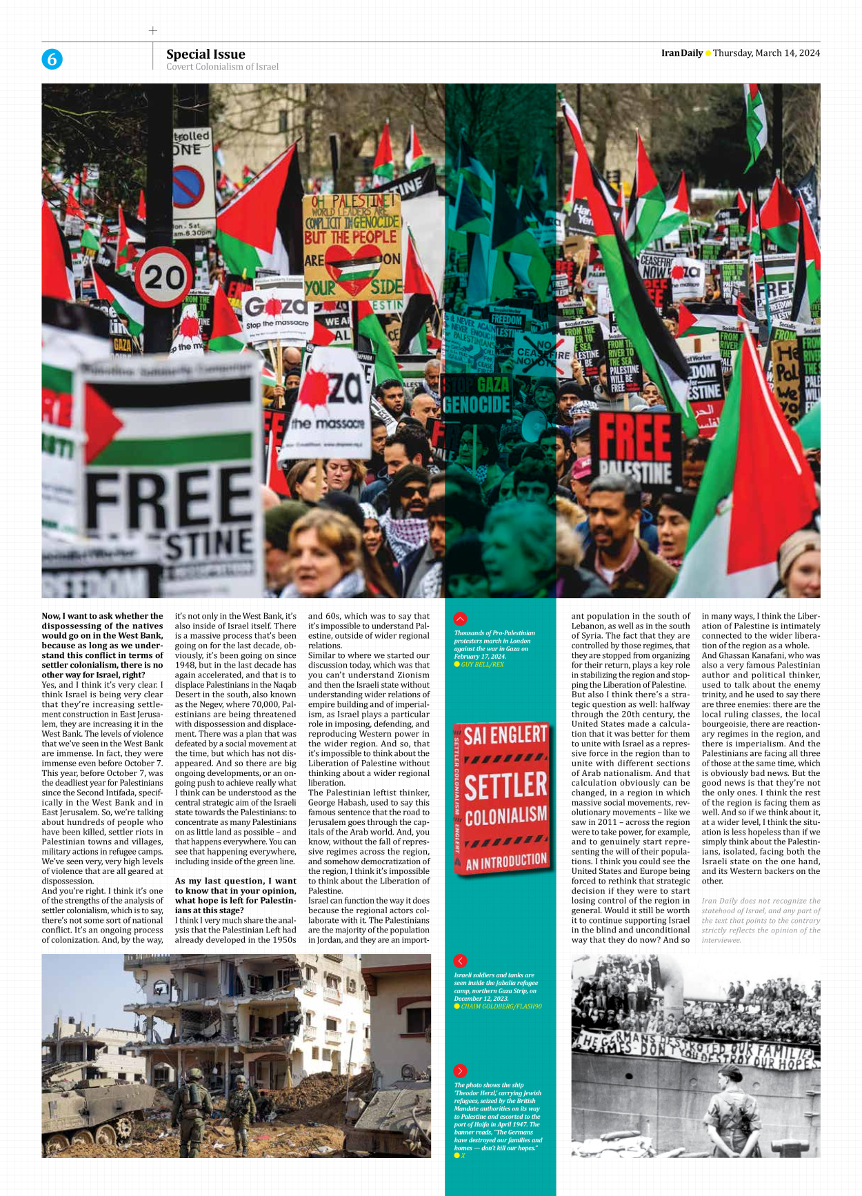Iran Daily - Number Seven Thousand Five Hundred and Thirty - 14 March 2024 - Page 6