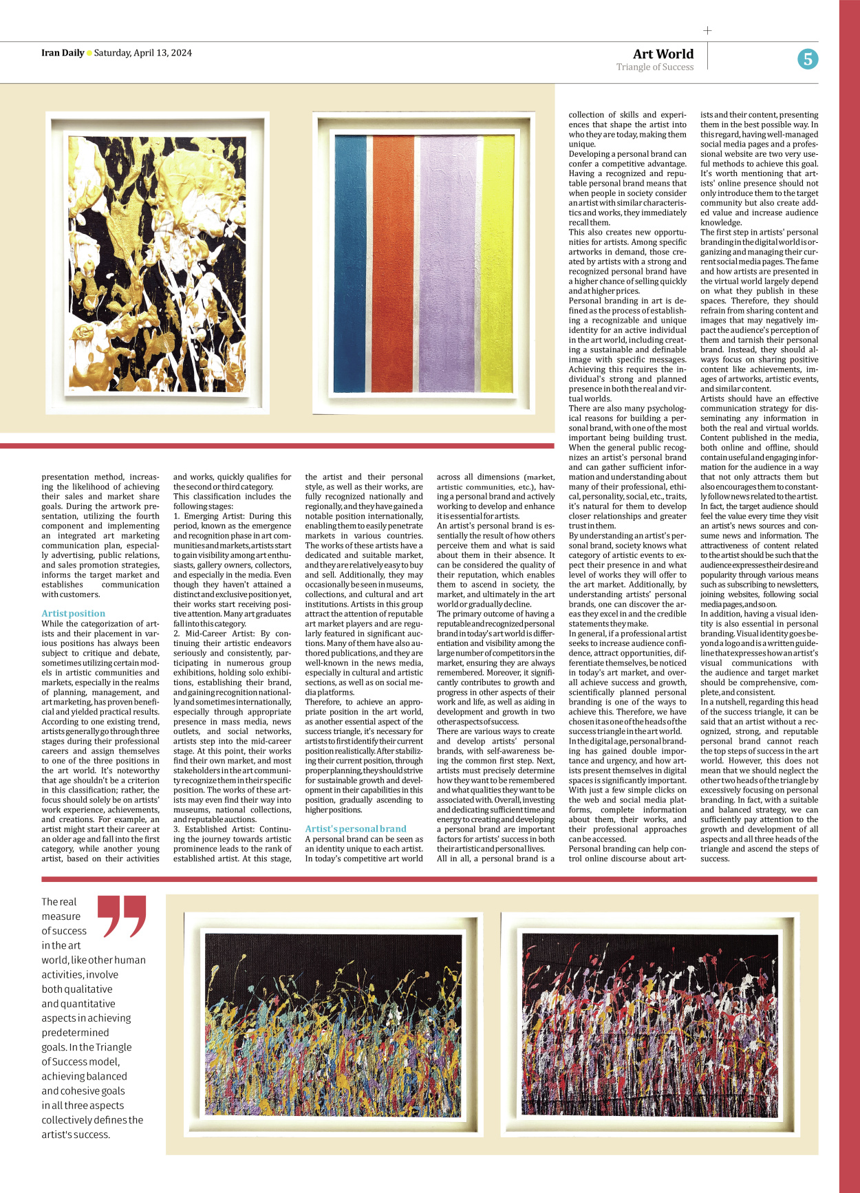 Iran Daily - Number Seven Thousand Five Hundred and Thirty One - 13 April 2024 - Page 5