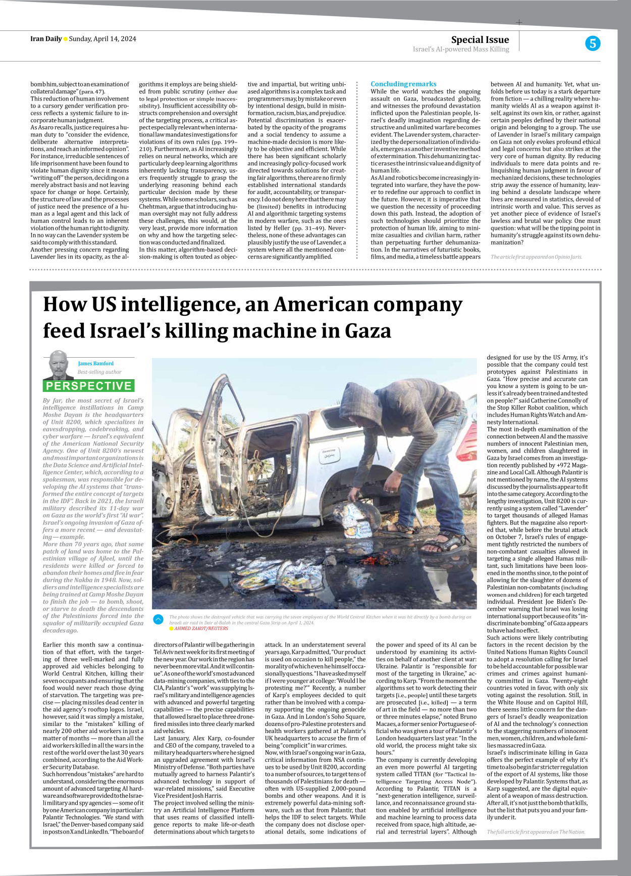 Iran Daily - Number Seven Thousand Five Hundred and Thirty Two - 14 April 2024 - Page 5