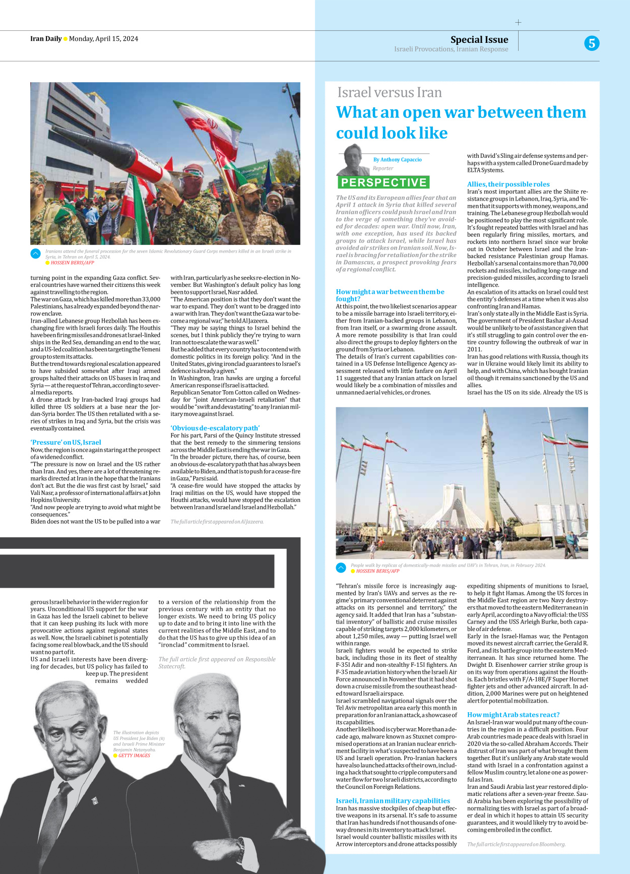 Iran Daily - Number Seven Thousand Five Hundred and Thirty Three - 15 April 2024 - Page 5
