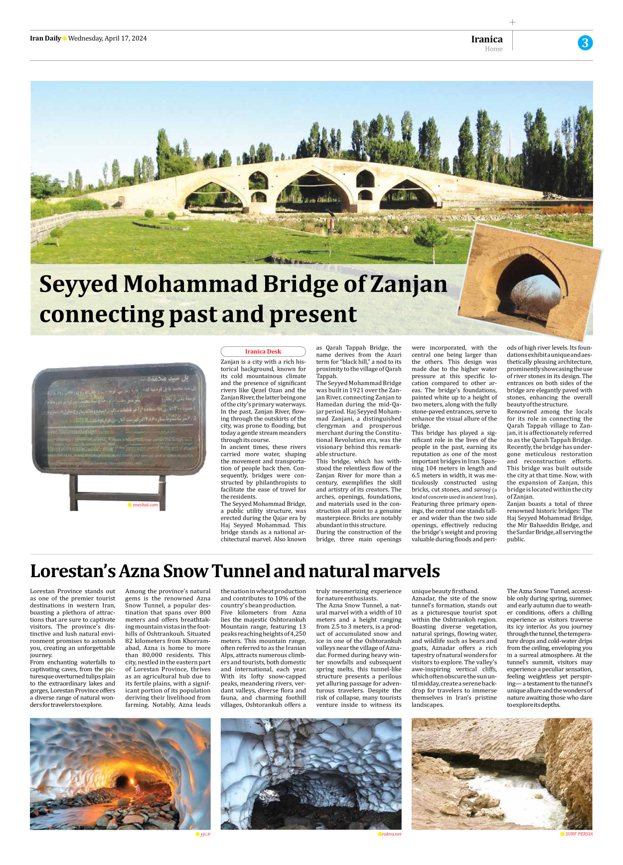 Iran Daily - Number Seven Thousand Five Hundred and Thirty Five - 17 April 2024 - Page 3
