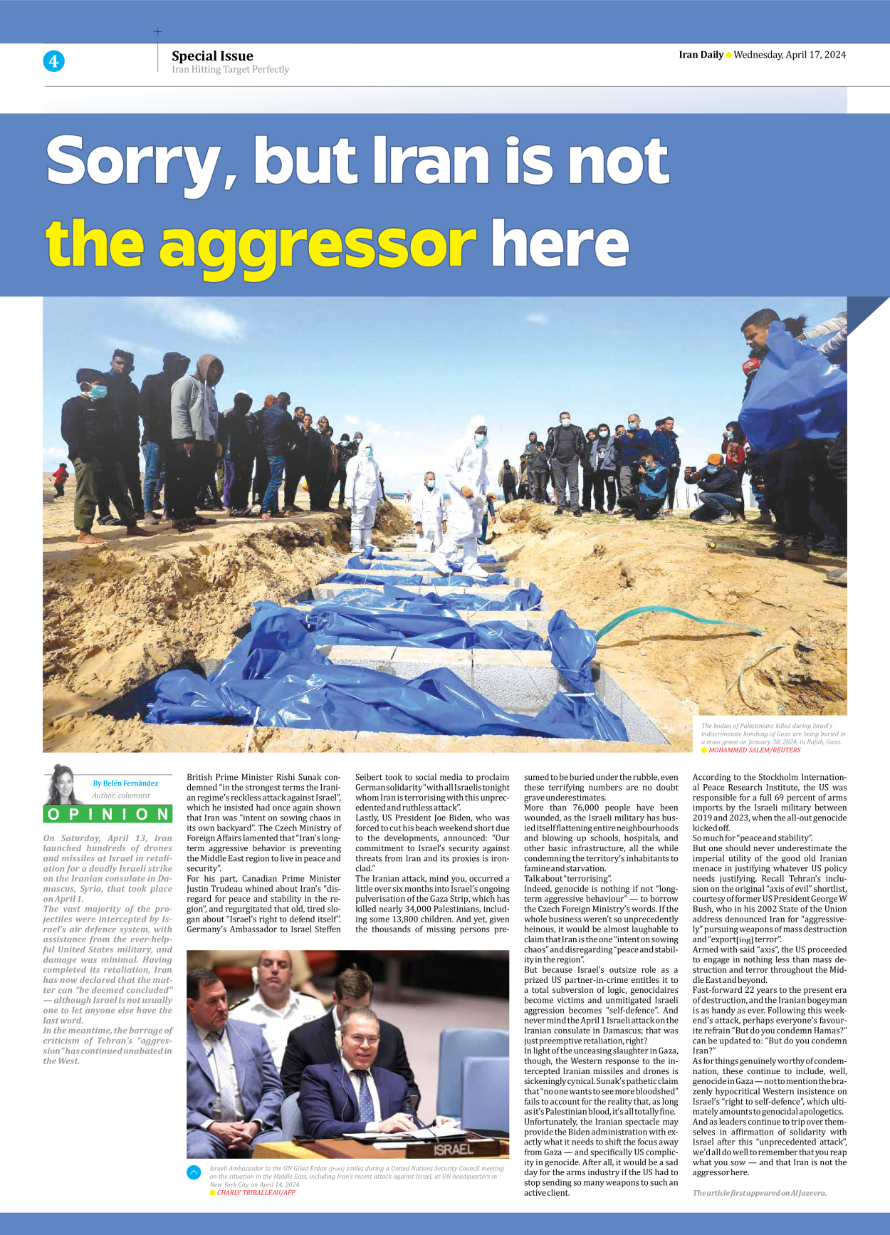 Iran Daily - Number Seven Thousand Five Hundred and Thirty Five - 17 April 2024 - Page 4