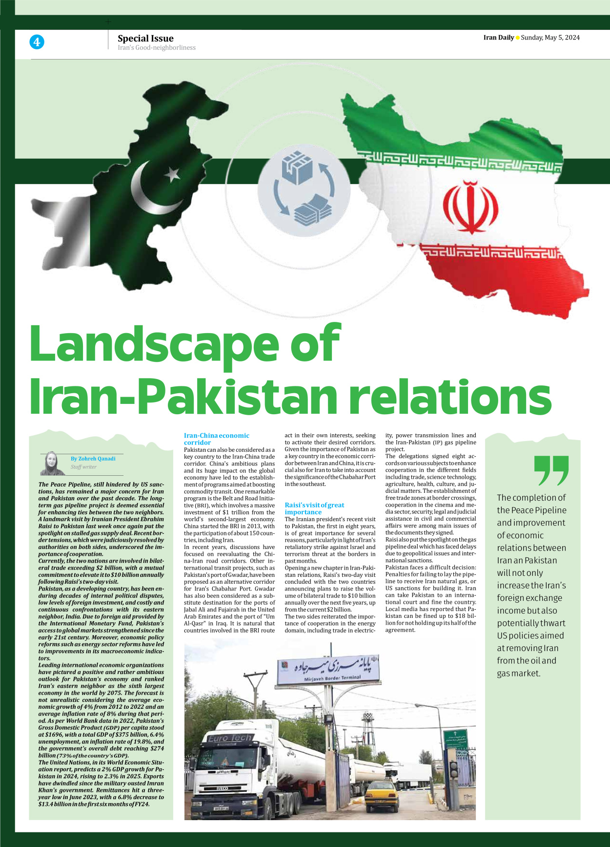 Iran Daily - Number Seven Thousand Five Hundred and Forty Nine - 05 May 2024 - Page 4