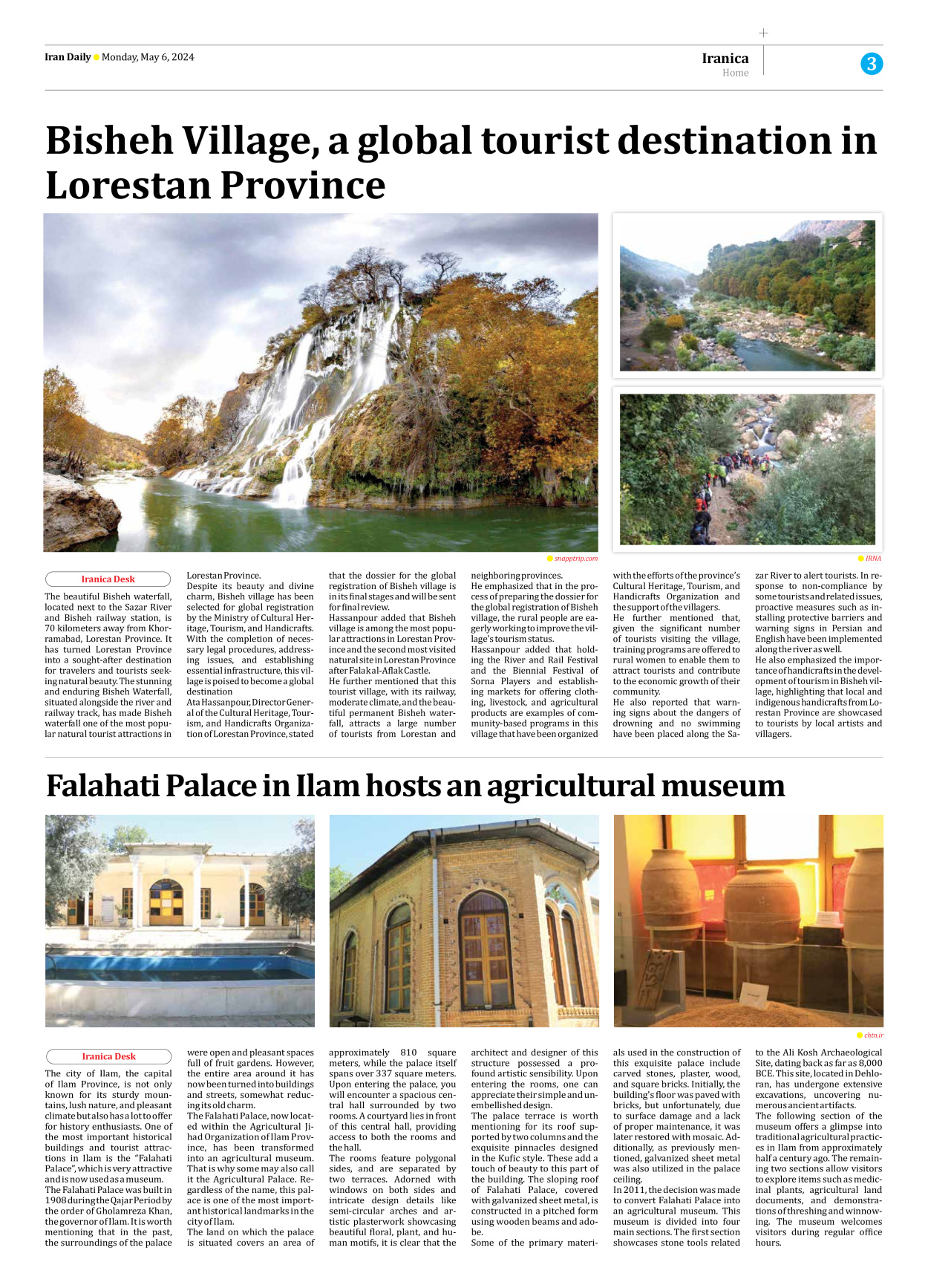 Iran Daily - Number Seven Thousand Five Hundred and Fifty - 06 May 2024 - Page 3
