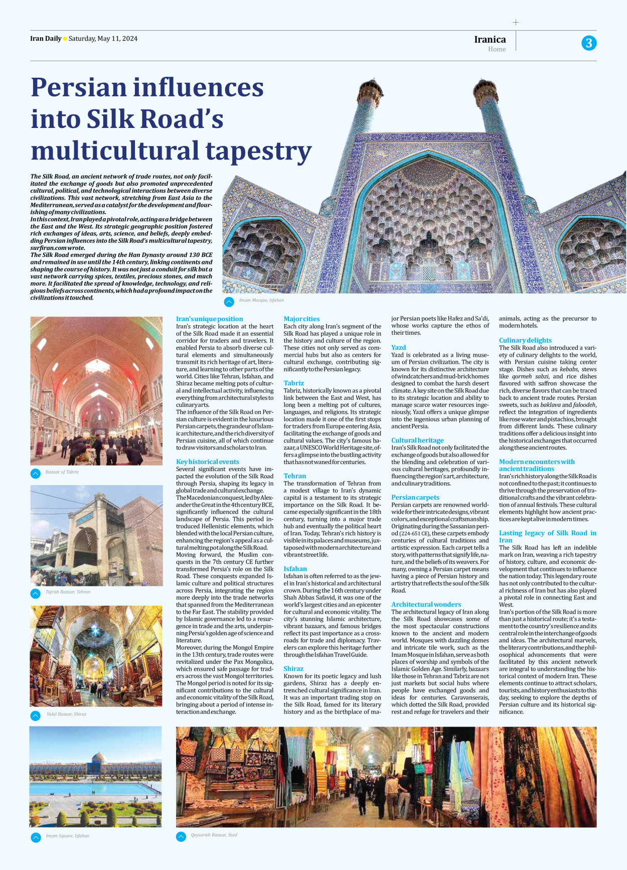 Iran Daily - Number Seven Thousand Five Hundred and Fifty Four - 11 May 2024 - Page 3