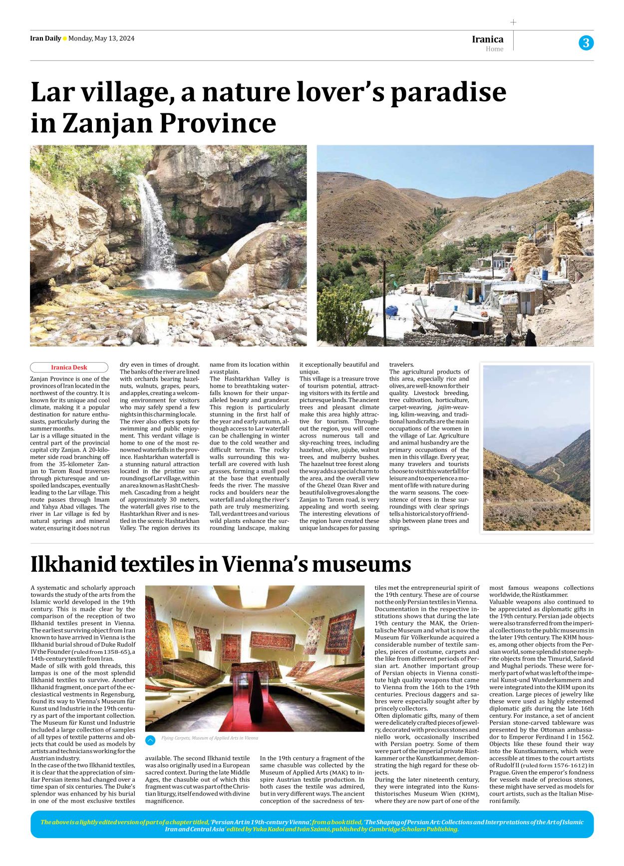 Iran Daily - Number Seven Thousand Five Hundred and Fifty Six - 13 May 2024 - Page 3