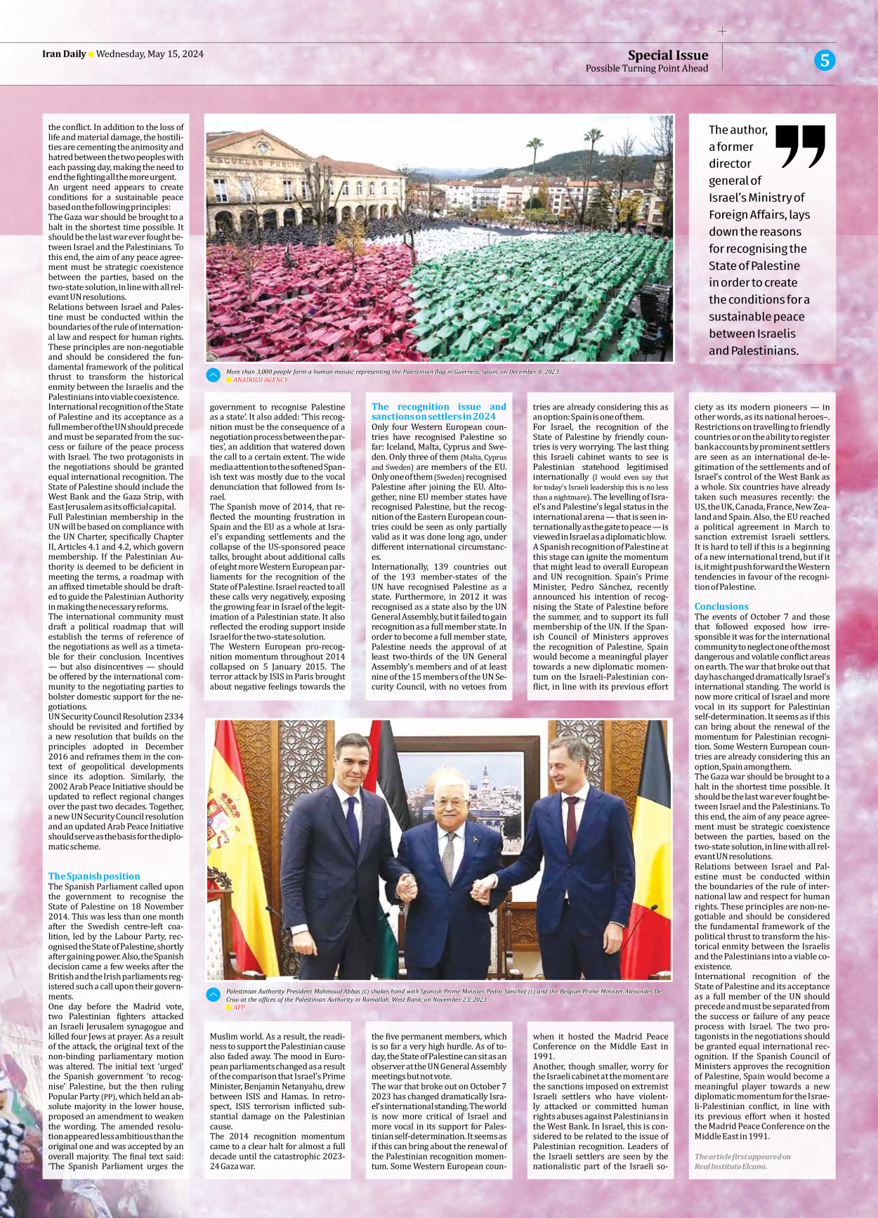Iran Daily - Number Seven Thousand Five Hundred and Fifty Eight - 15 May 2024 - Page 5