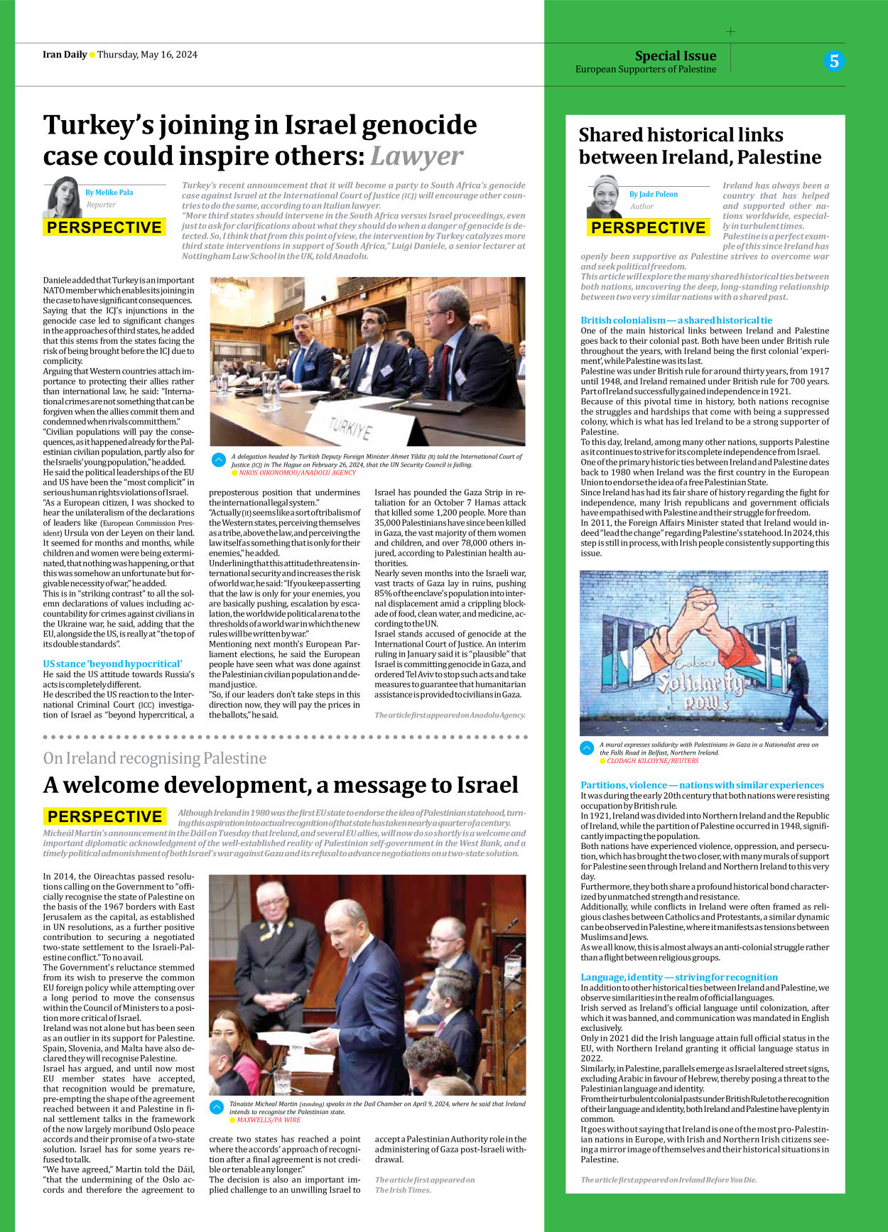 Iran Daily - Number Seven Thousand Five Hundred and Fifty Nine - 16 May 2024 - Page 5
