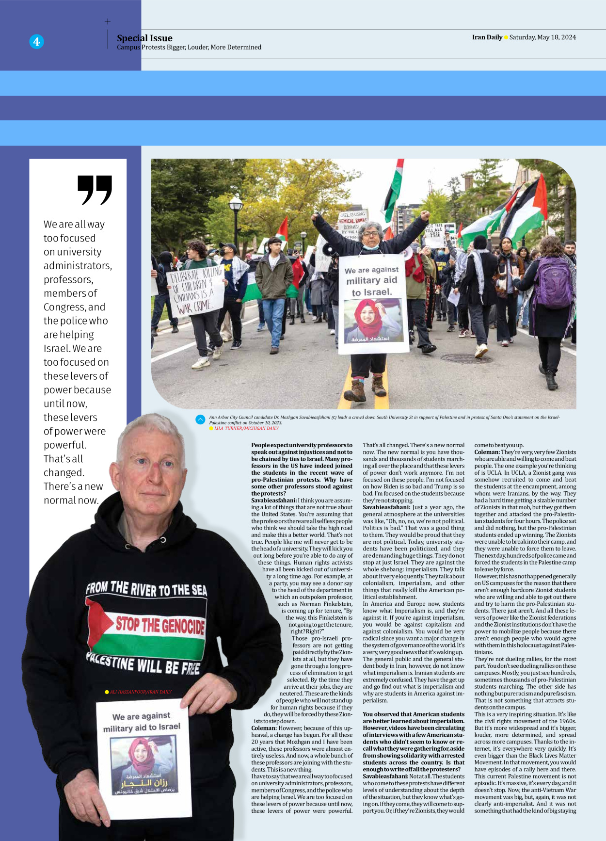 Iran Daily - Number Seven Thousand Five Hundred and Sixty - 18 May 2024 - Page 4