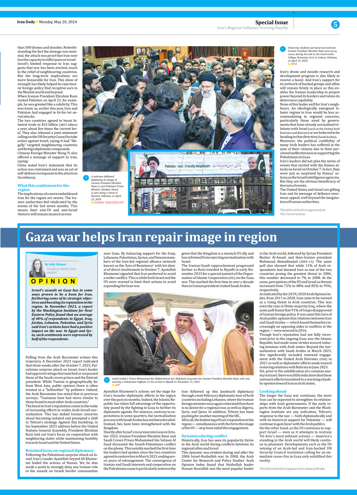 Iran Daily - Number Seven Thousand Five Hundred and Sixty Two - 19 May 2024 - Page 5