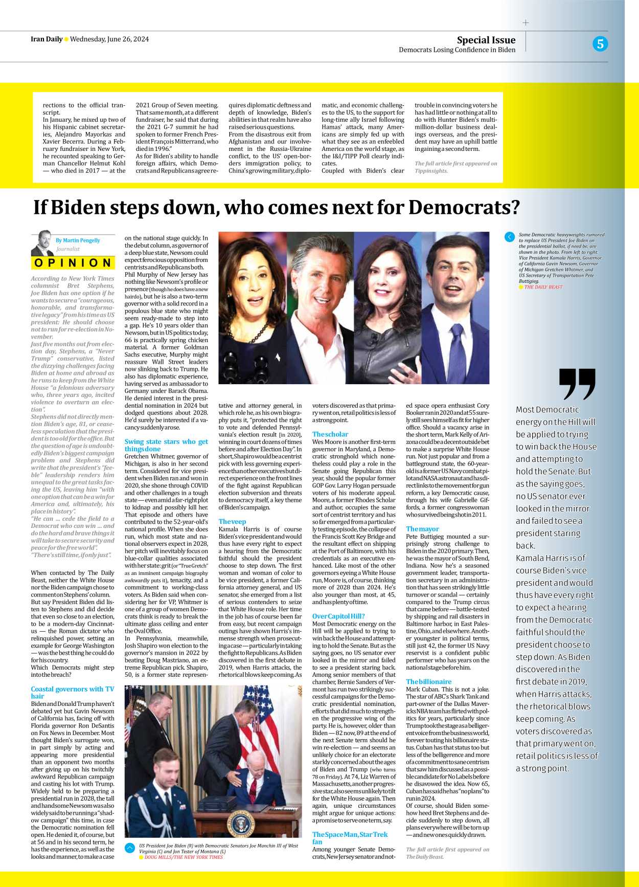 Iran Daily - Number Seven Thousand Five Hundred and Eighty Nine - 26 June 2024 - Page 5