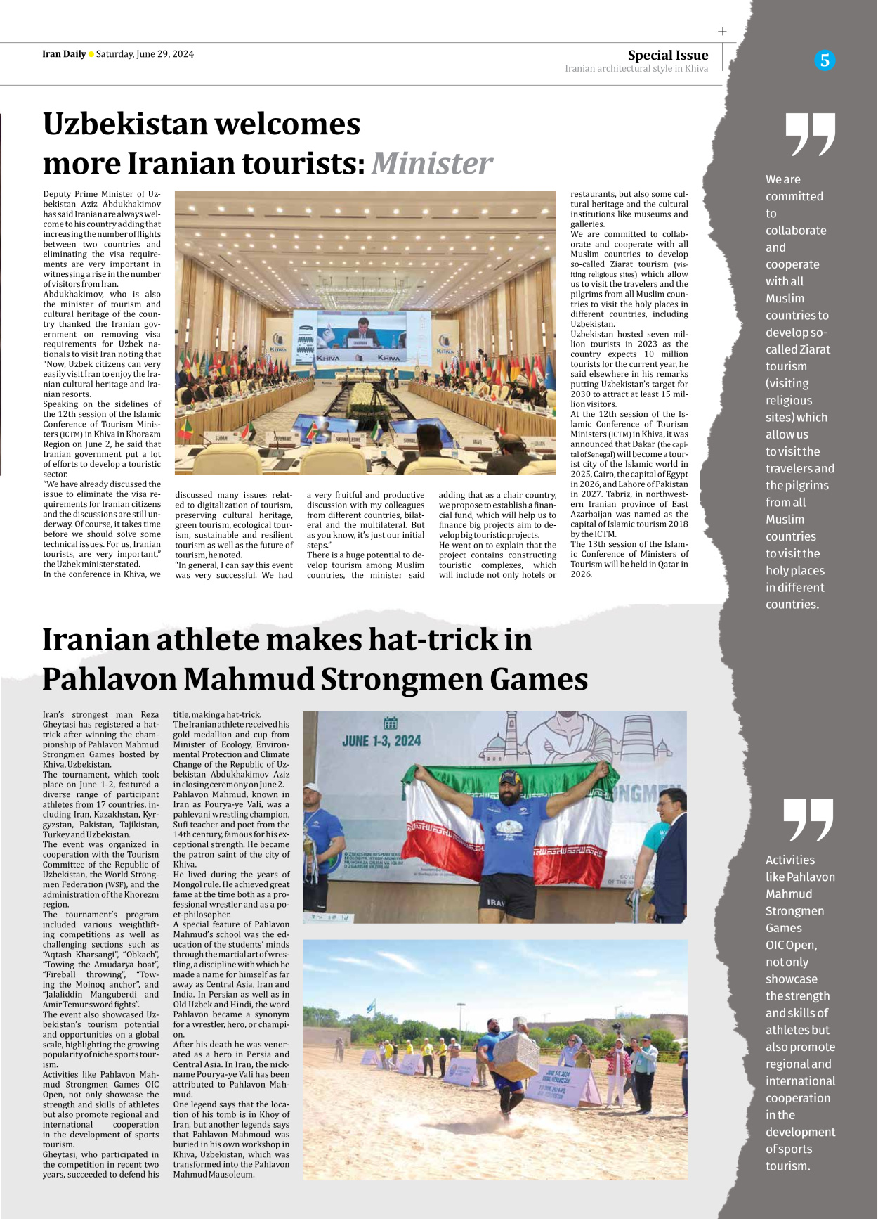 Iran Daily - Number Seven Thousand Five Hundred and Ninety One - 29 June 2024 - Page 5
