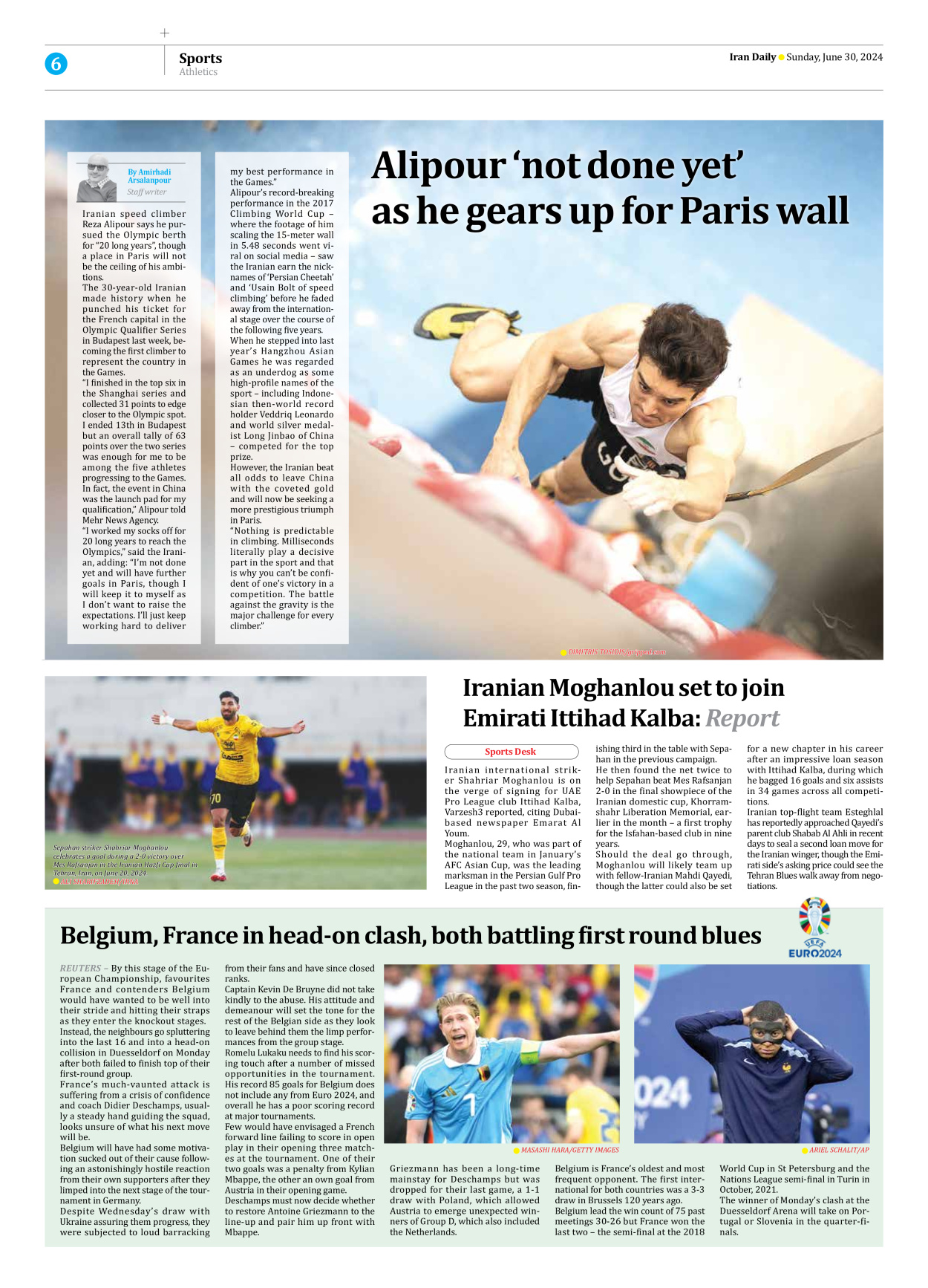 Iran Daily - Number Seven Thousand Five Hundred and Ninety Two - 30 June 2024 - Page 6