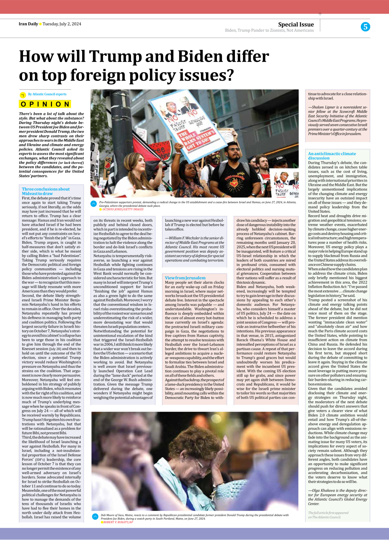 Iran Daily - Number Seven Thousand Five Hundred and Ninety Four - 02 July 2024 - Page 5