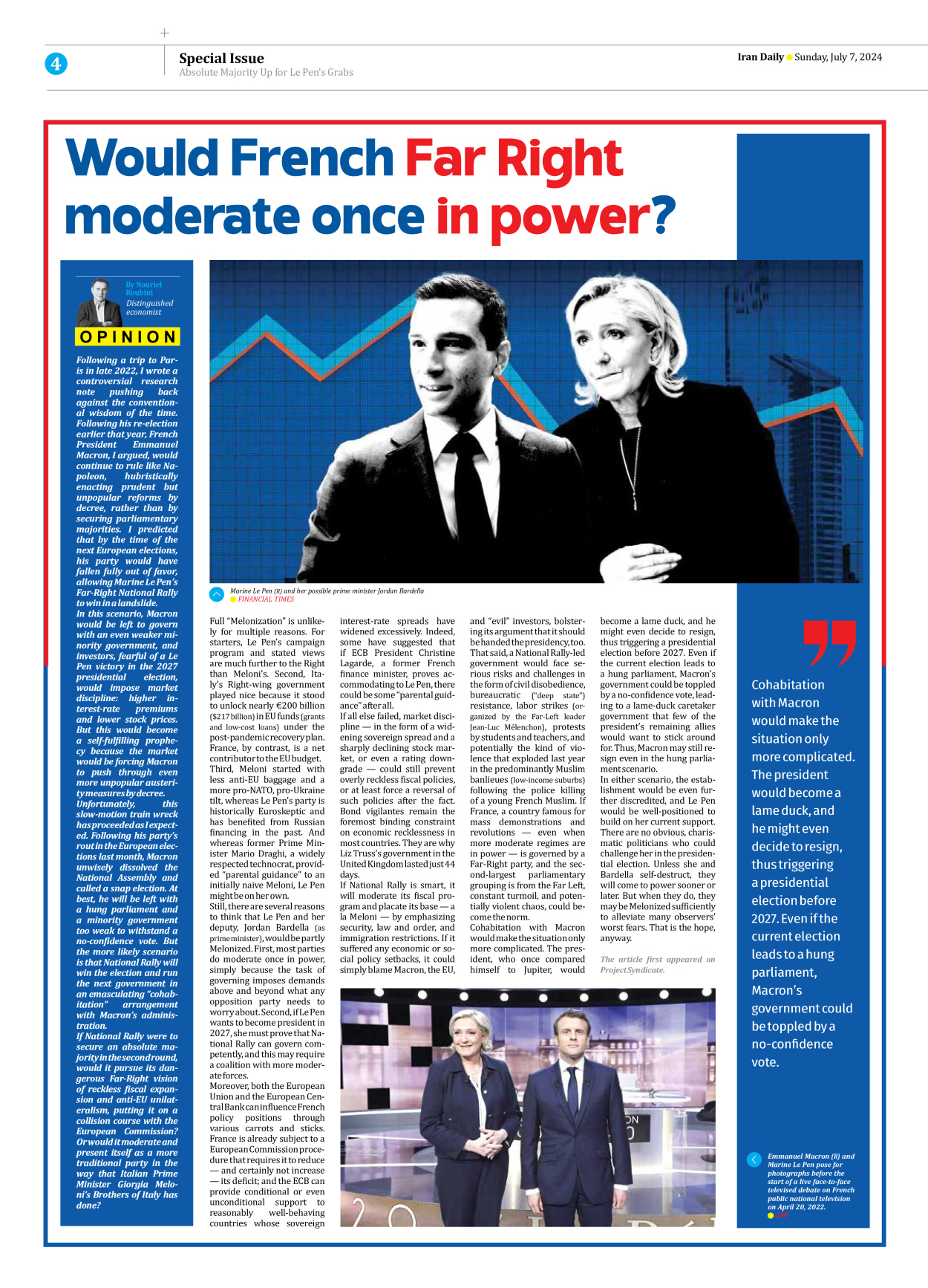 Iran Daily - Number Seven Thousand Five Hundred and Ninety Eight - 07 July 2024 - Page 4