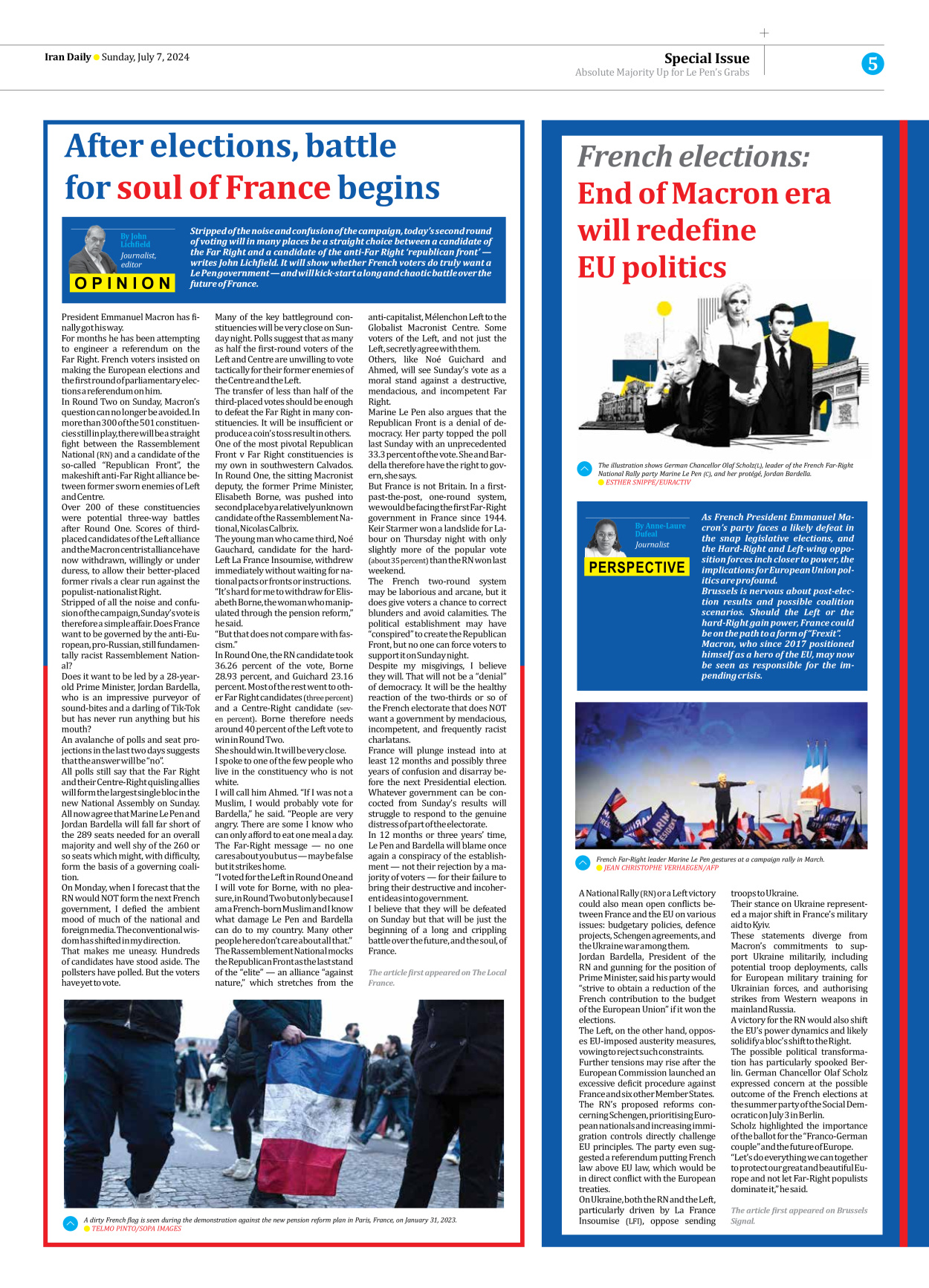 Iran Daily - Number Seven Thousand Five Hundred and Ninety Eight - 07 July 2024 - Page 5