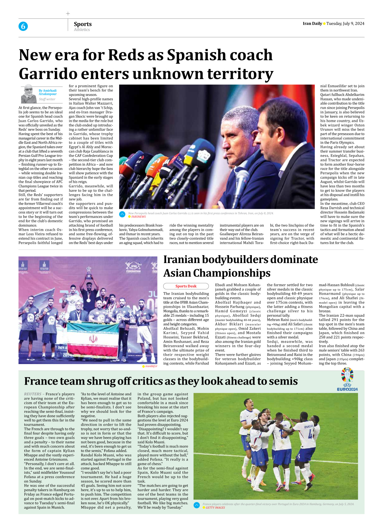 Iran Daily - Number Seven Thousand Six Hundred - 09 July 2024 - Page 6