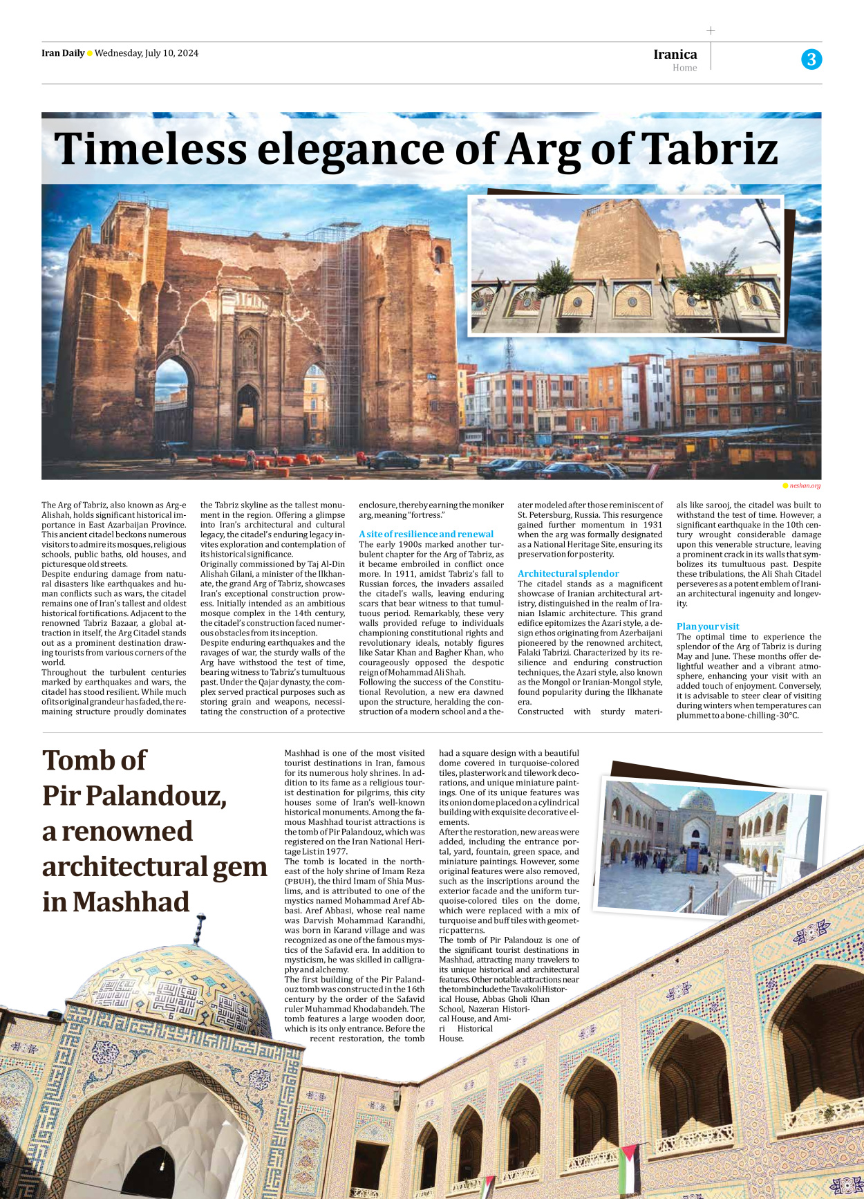 Iran Daily - Number Seven Thousand Six Hundred and One - 10 July 2024 - Page 3