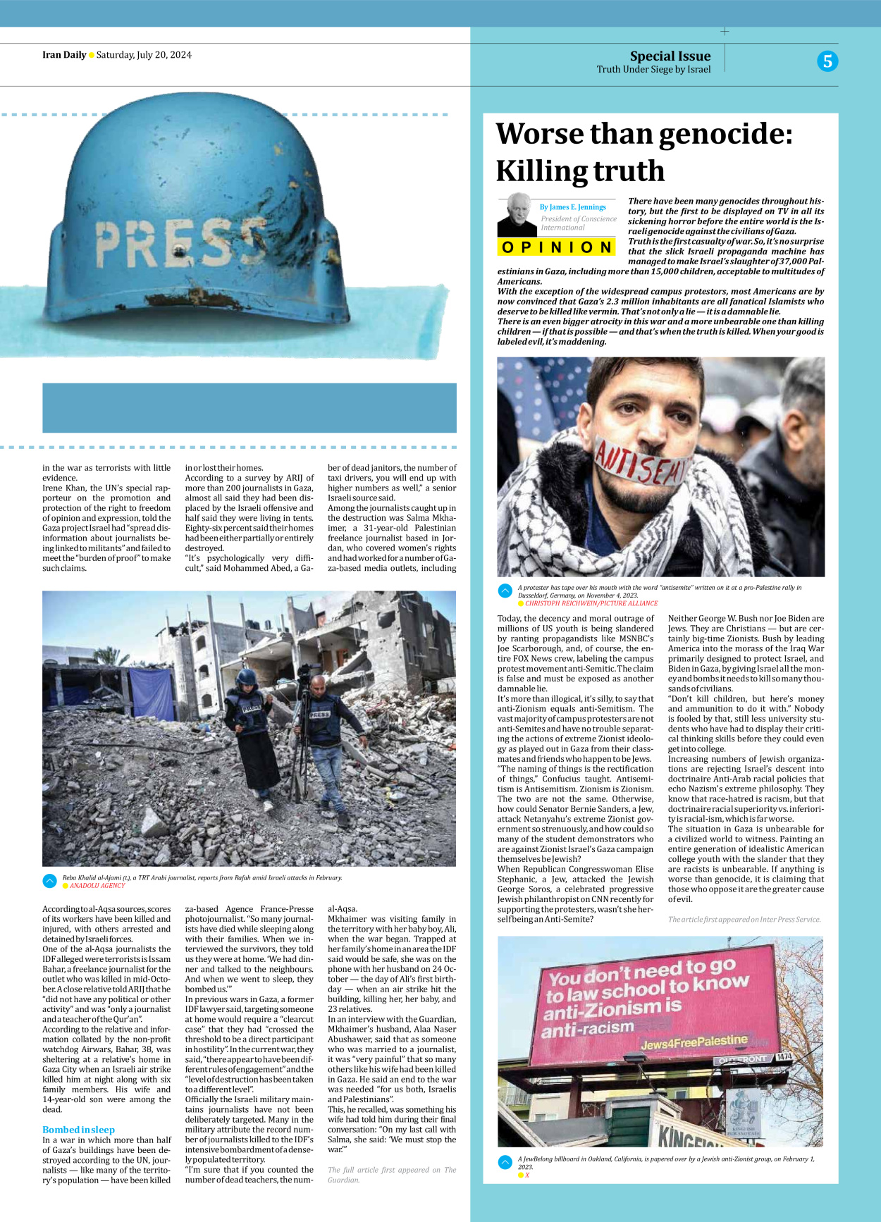 Iran Daily - Number Seven Thousand Six Hundred and Seven - 20 July 2024 - Page 5
