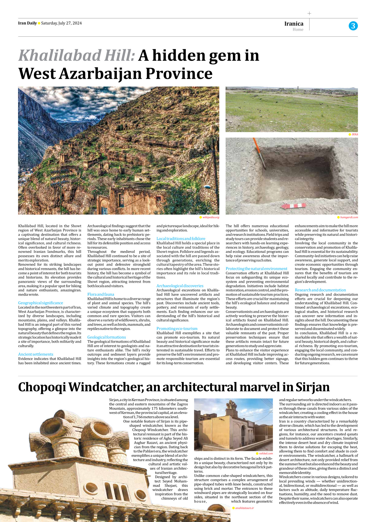 Iran Daily - Number Seven Thousand Six Hundred and Thirteen - 27 July 2024 - Page 3