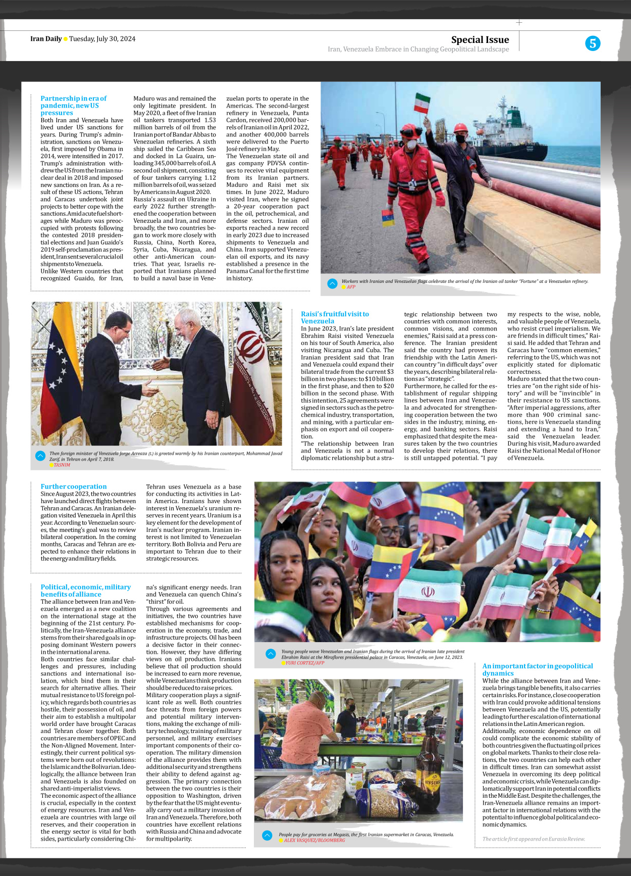 Iran Daily - Number Seven Thousand Six Hundred and Fifteen - 30 July 2024 - Page 5