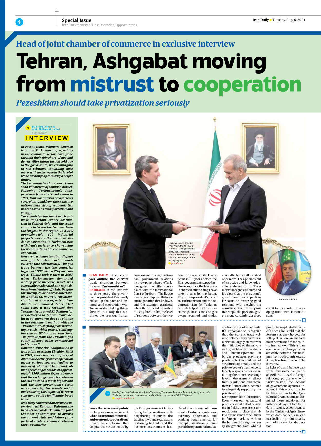 Iran Daily - Number Seven Thousand Six Hundred and Twenty One - 06 August 2024 - Page 4