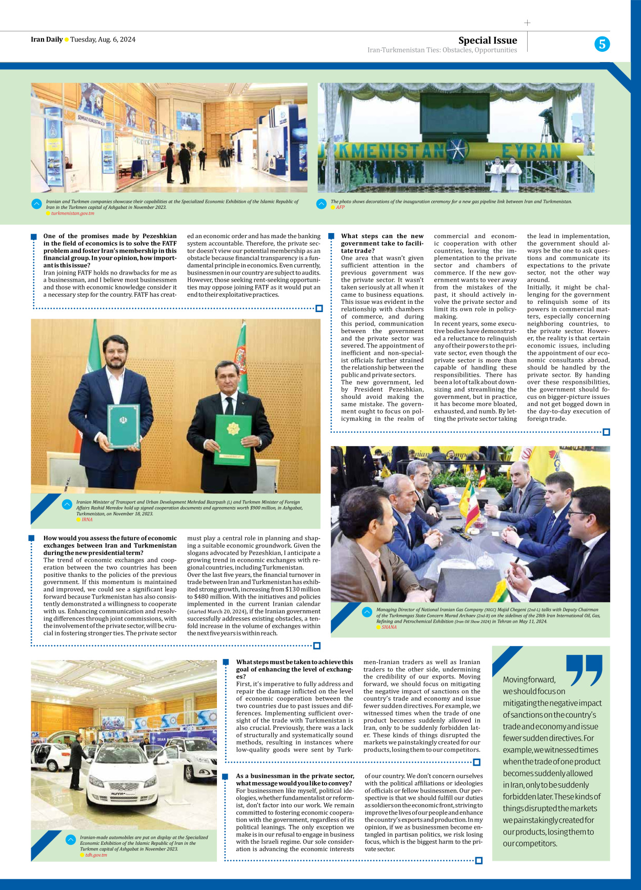 Iran Daily - Number Seven Thousand Six Hundred and Twenty One - 06 August 2024 - Page 5