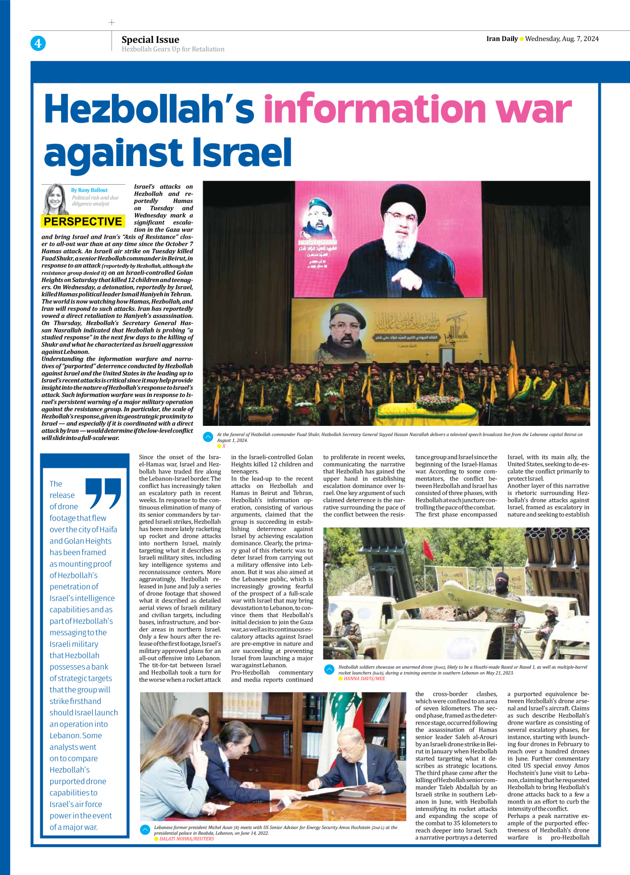 Iran Daily - Number Seven Thousand Six Hundred and Twenty Two - 07 August 2024 - Page 4