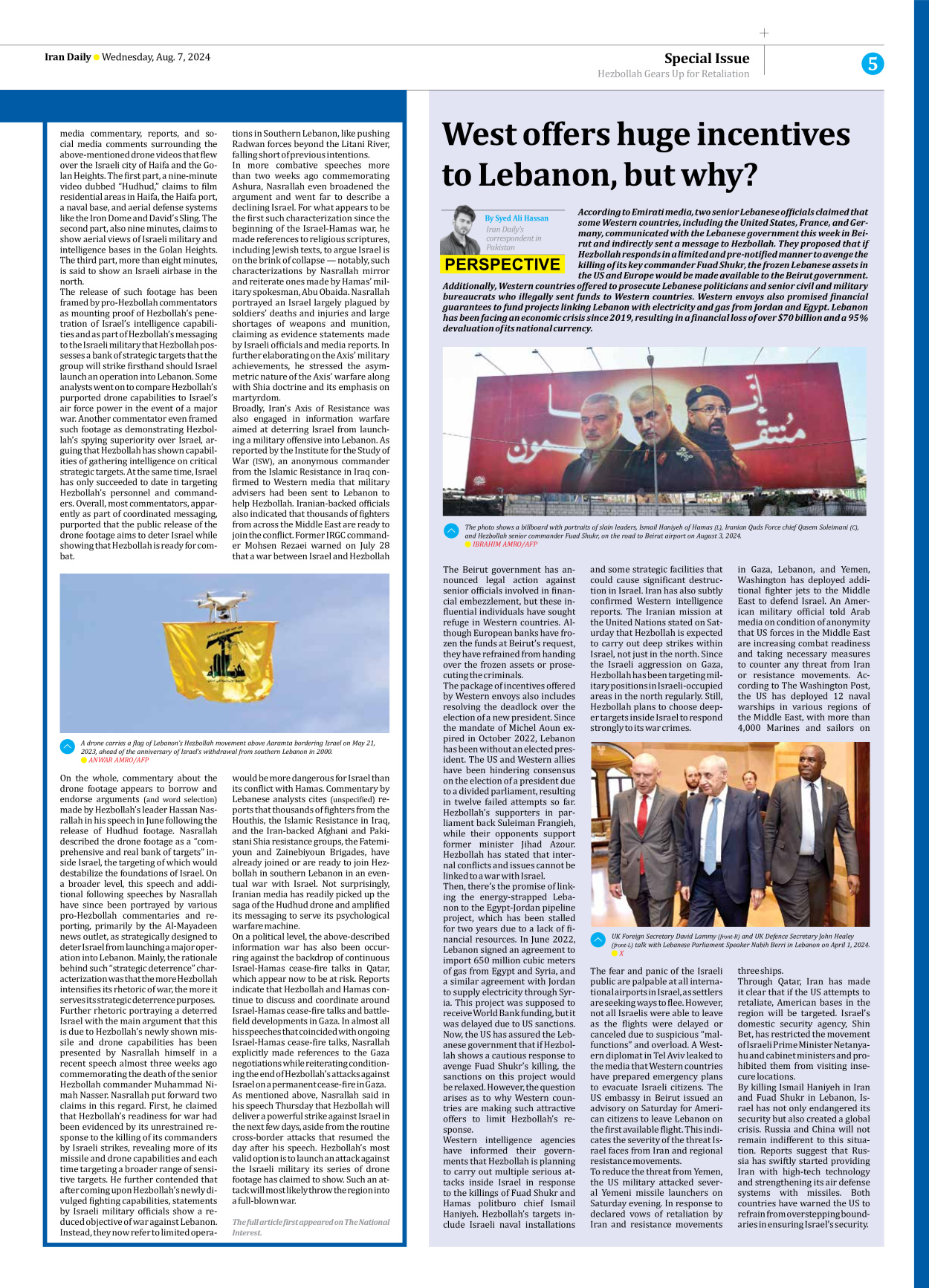 Iran Daily - Number Seven Thousand Six Hundred and Twenty Two - 07 August 2024 - Page 5