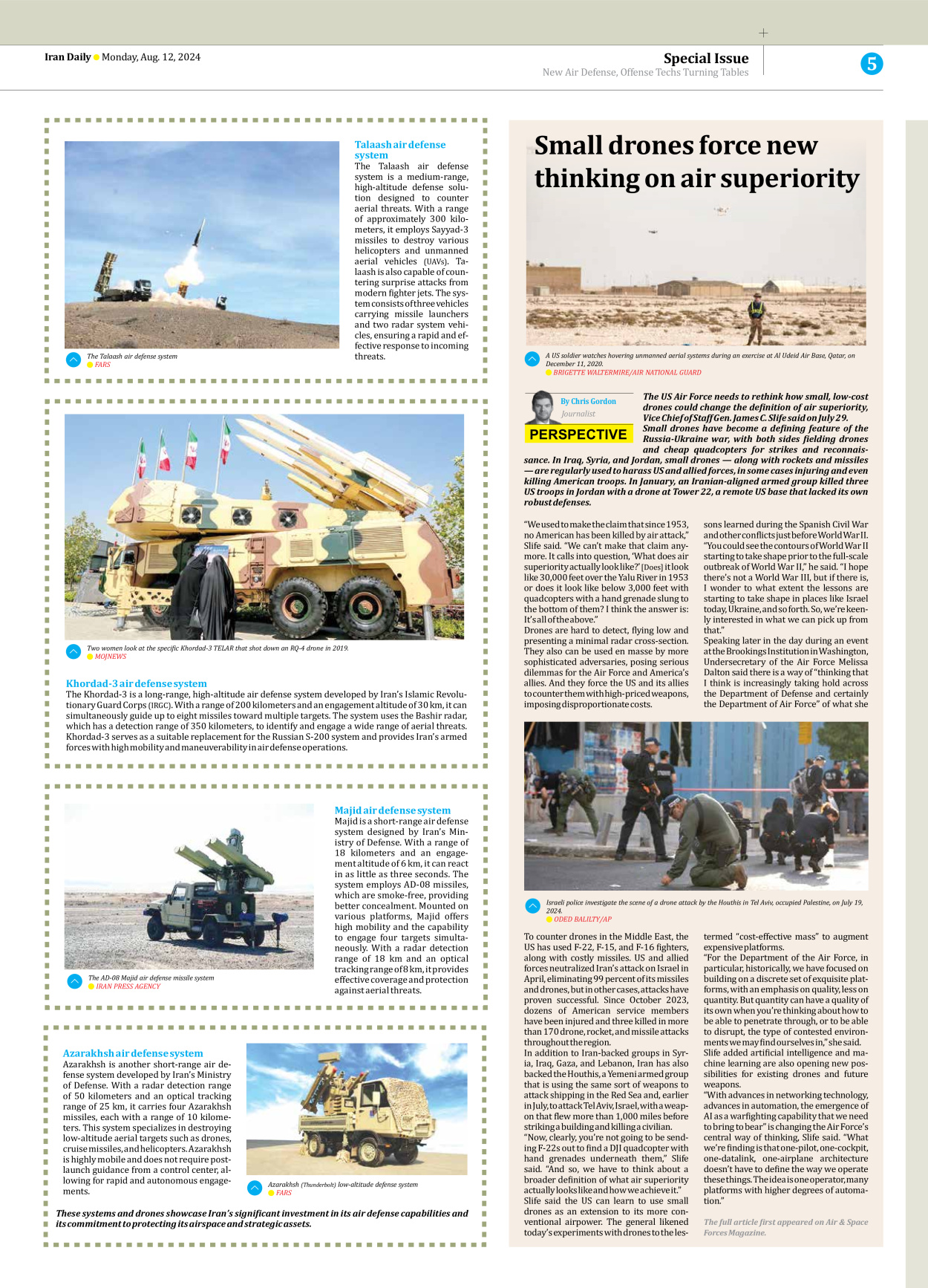 Iran Daily - Number Seven Thousand Six Hundred and Twenty Five - 12 August 2024 - Page 5